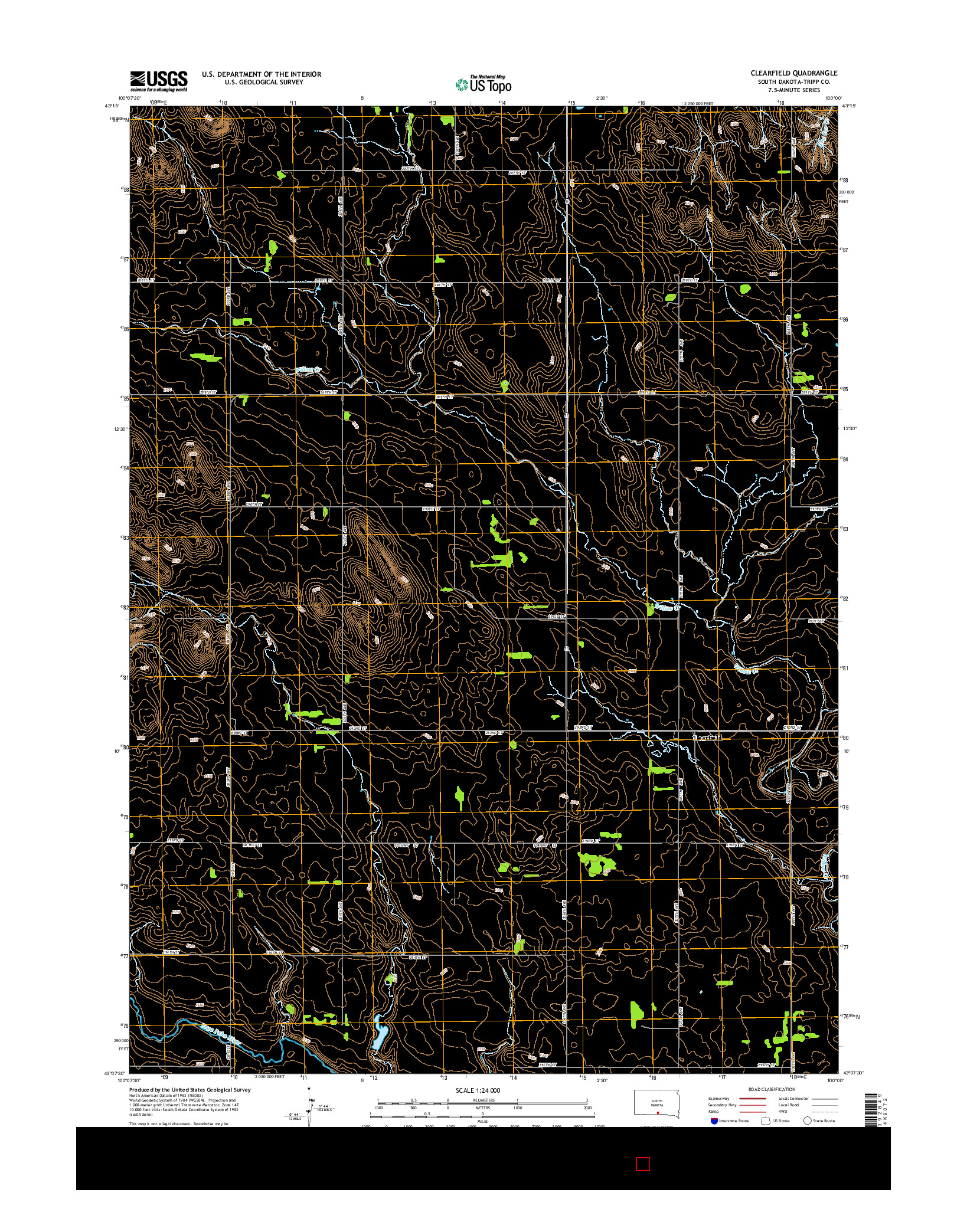 USGS US TOPO 7.5-MINUTE MAP FOR CLEARFIELD, SD 2015