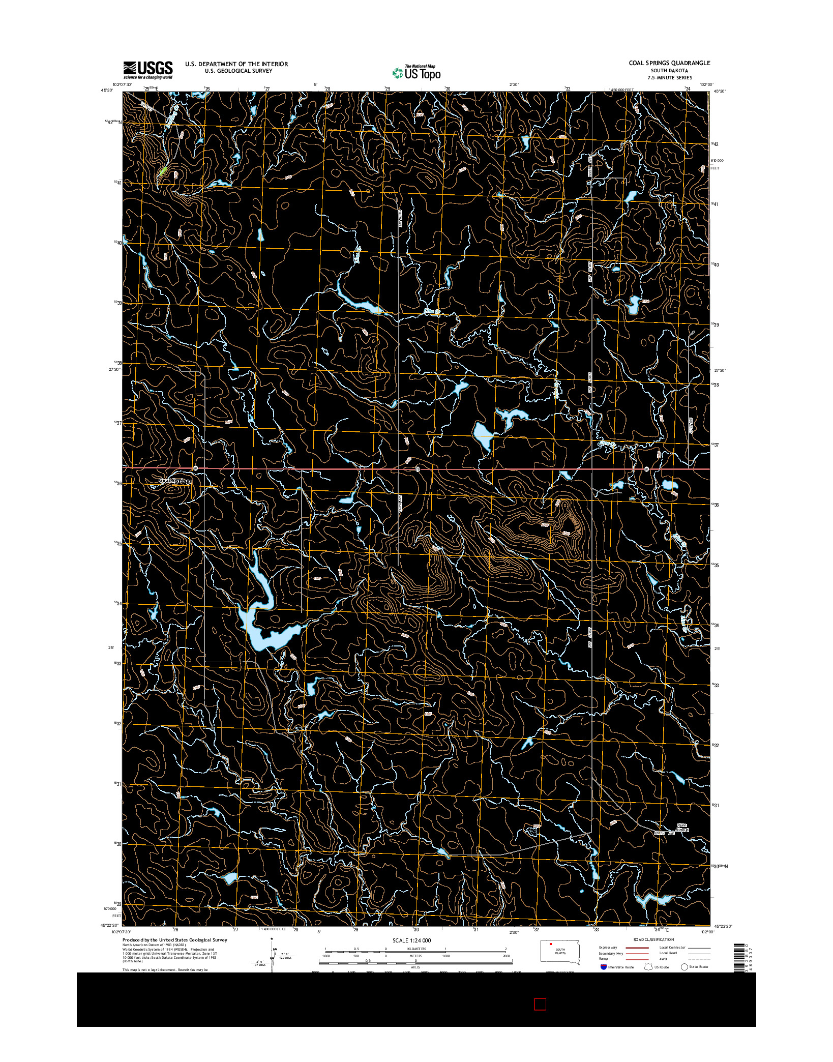 USGS US TOPO 7.5-MINUTE MAP FOR COAL SPRINGS, SD 2015
