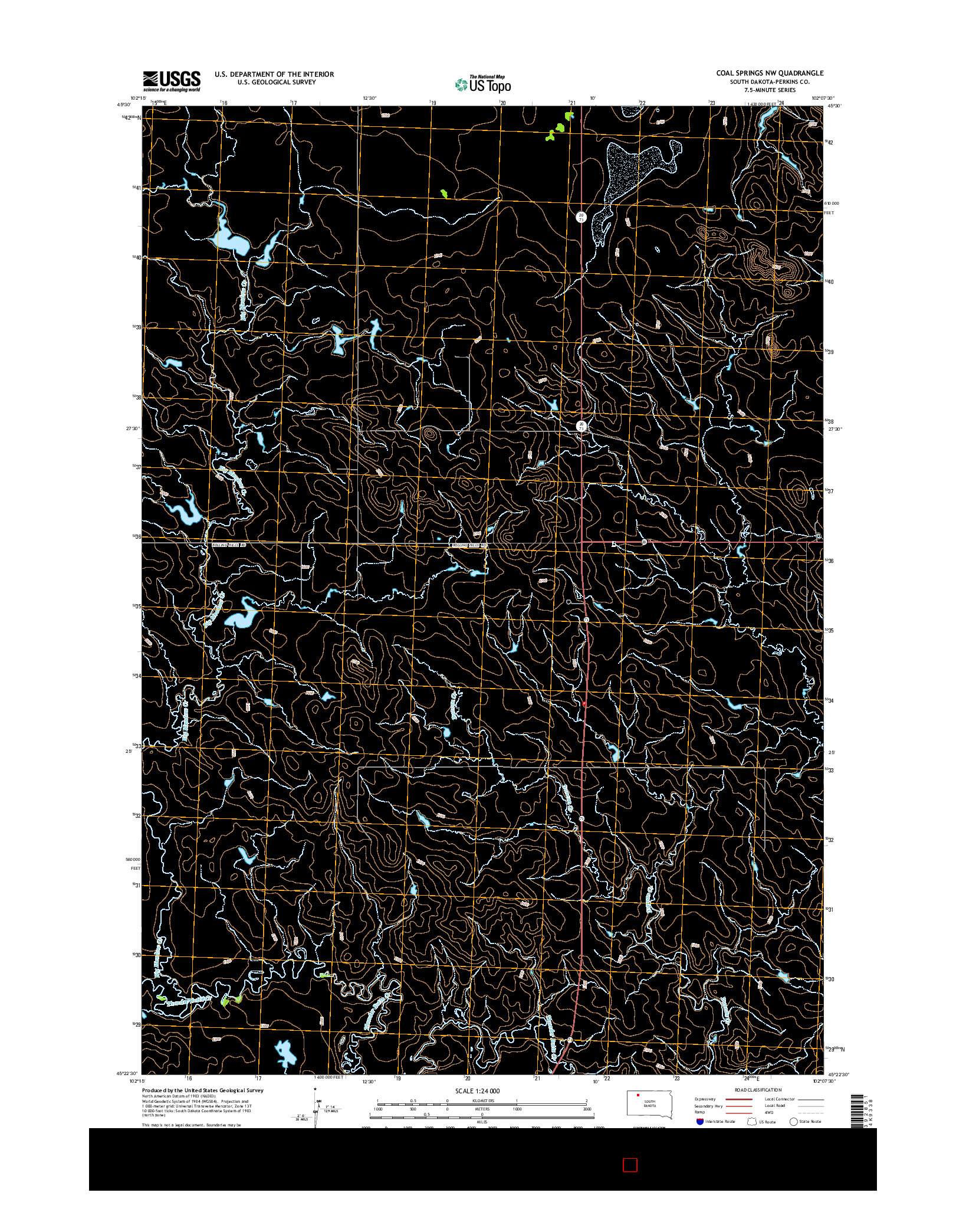 USGS US TOPO 7.5-MINUTE MAP FOR COAL SPRINGS NW, SD 2015