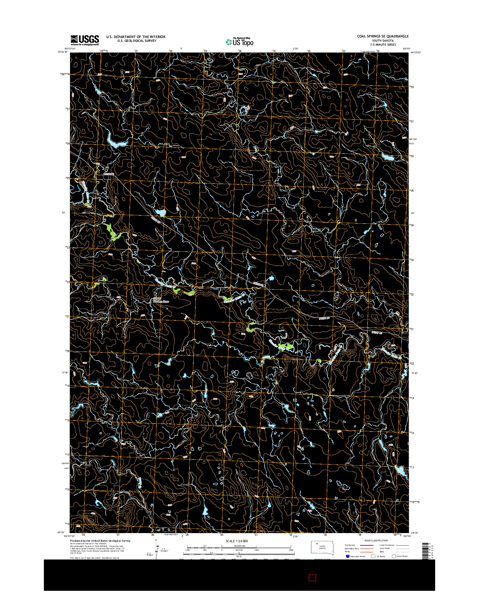 USGS US TOPO 7.5-MINUTE MAP FOR COAL SPRINGS SE, SD 2015