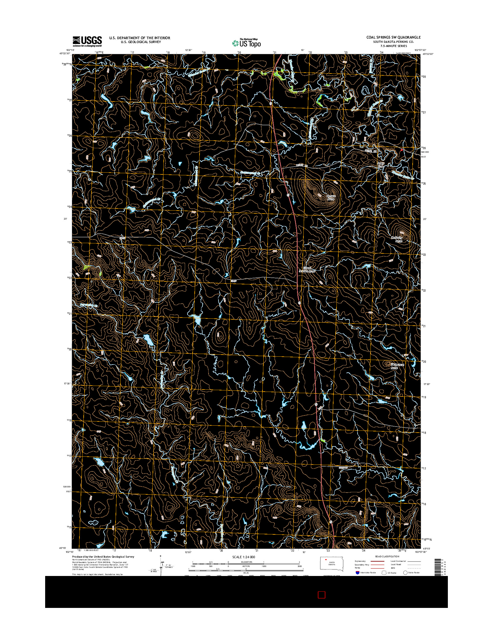USGS US TOPO 7.5-MINUTE MAP FOR COAL SPRINGS SW, SD 2015