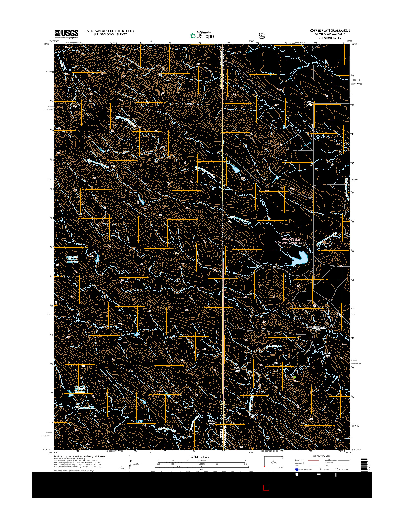 USGS US TOPO 7.5-MINUTE MAP FOR COFFEE FLATS, SD-WY 2015