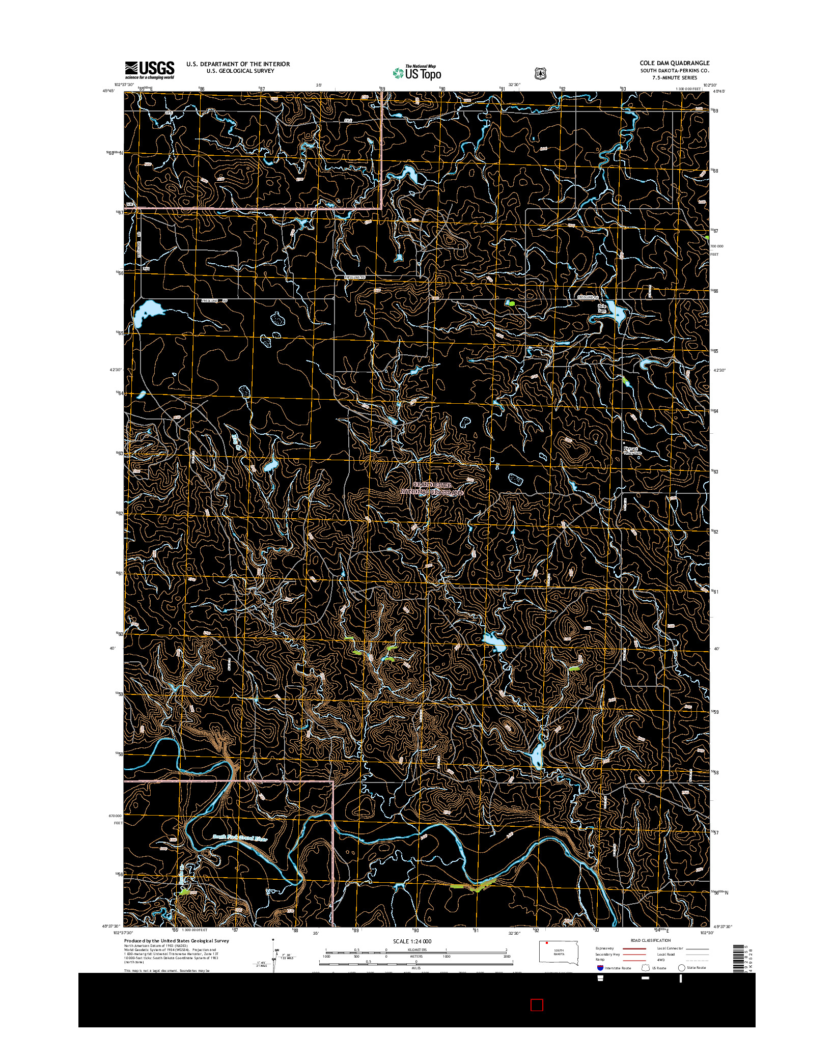 USGS US TOPO 7.5-MINUTE MAP FOR COLE DAM, SD 2015