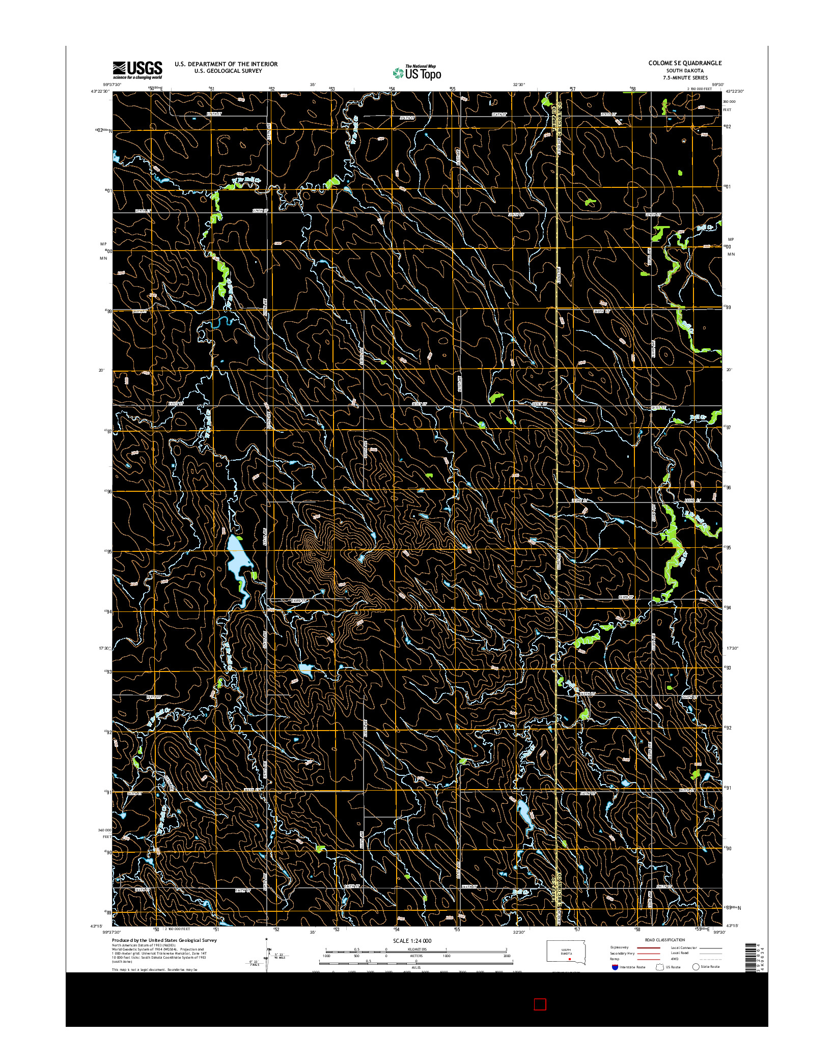 USGS US TOPO 7.5-MINUTE MAP FOR COLOME SE, SD 2015