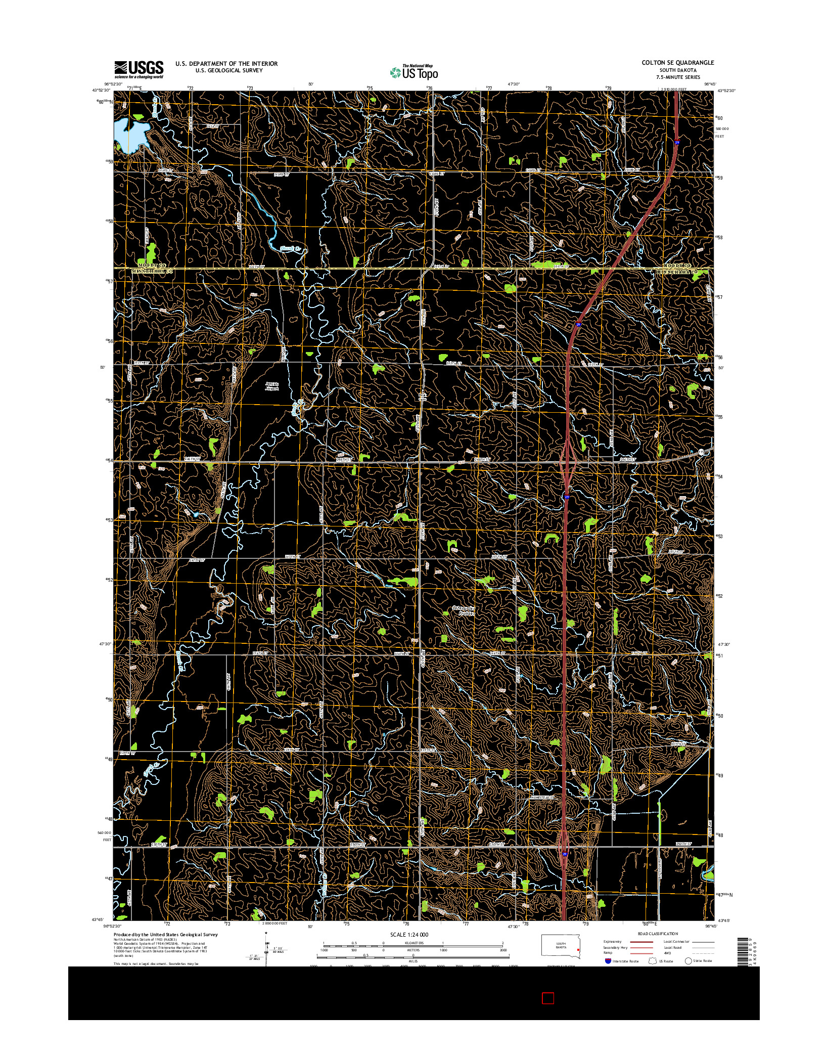 USGS US TOPO 7.5-MINUTE MAP FOR COLTON SE, SD 2015