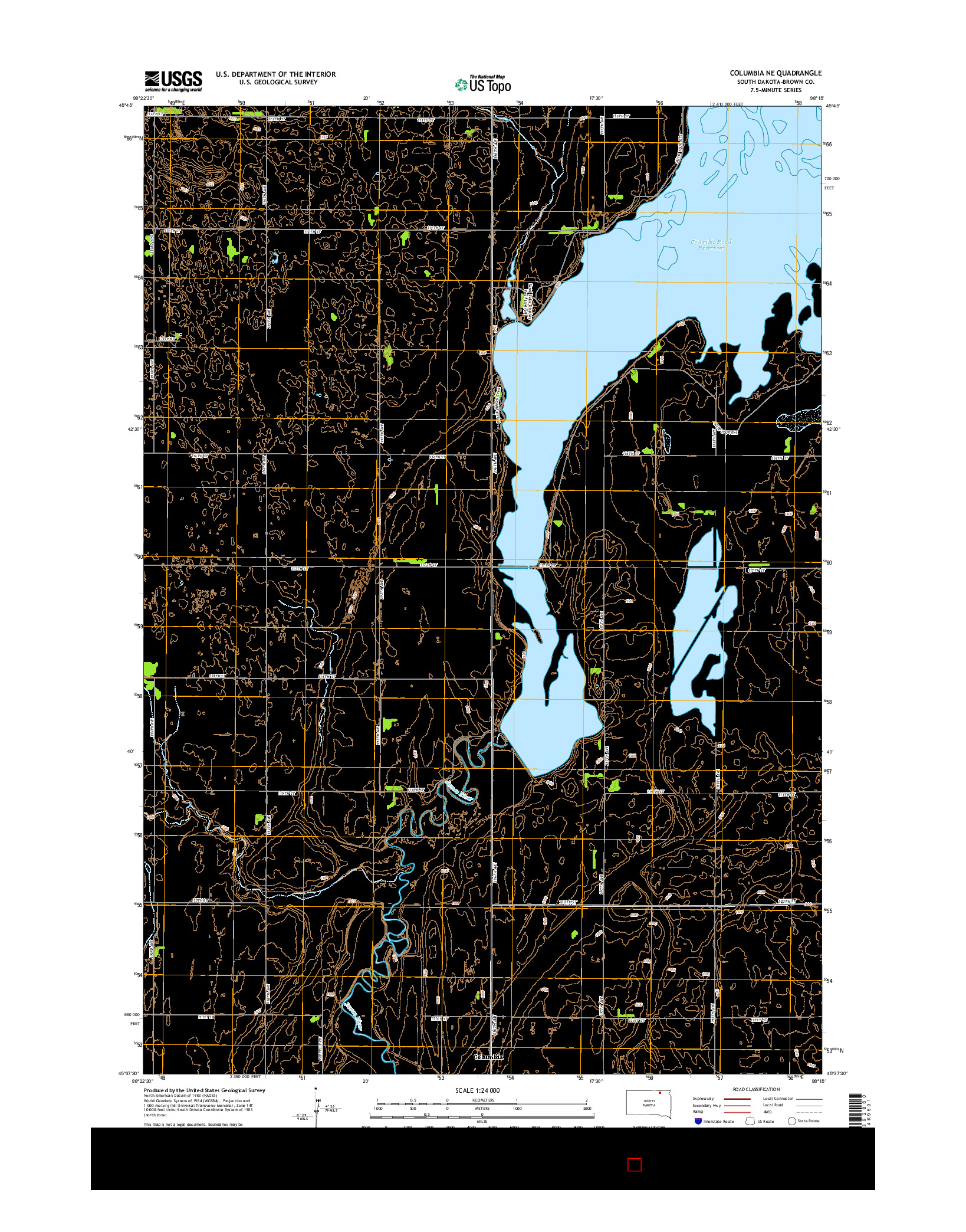 USGS US TOPO 7.5-MINUTE MAP FOR COLUMBIA NE, SD 2015