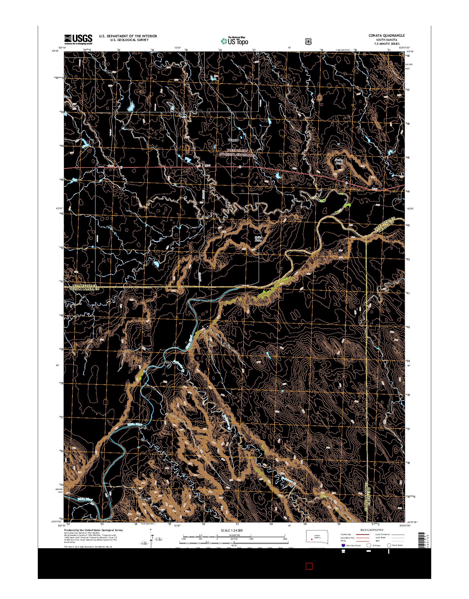 USGS US TOPO 7.5-MINUTE MAP FOR CONATA, SD 2015
