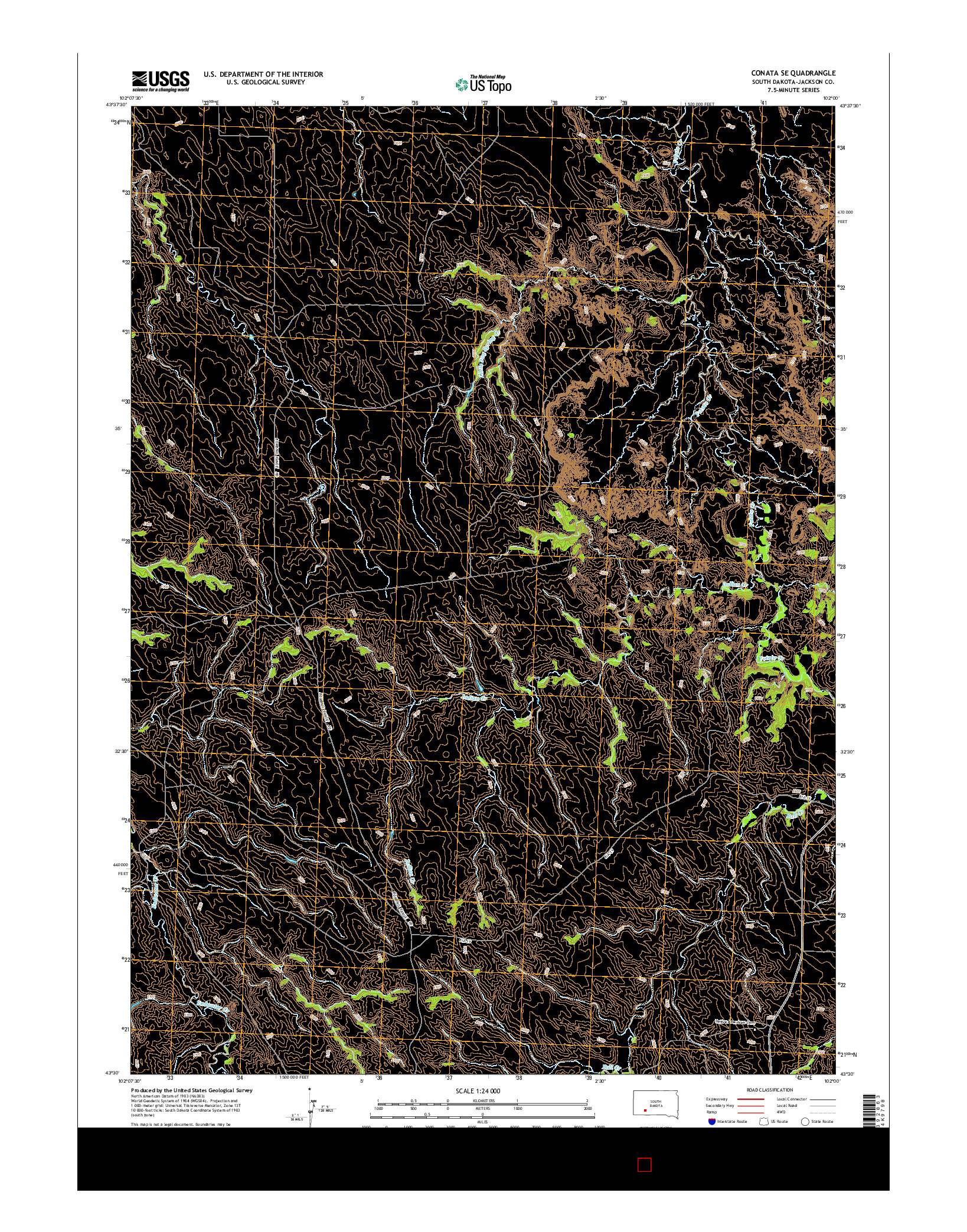USGS US TOPO 7.5-MINUTE MAP FOR CONATA SE, SD 2015