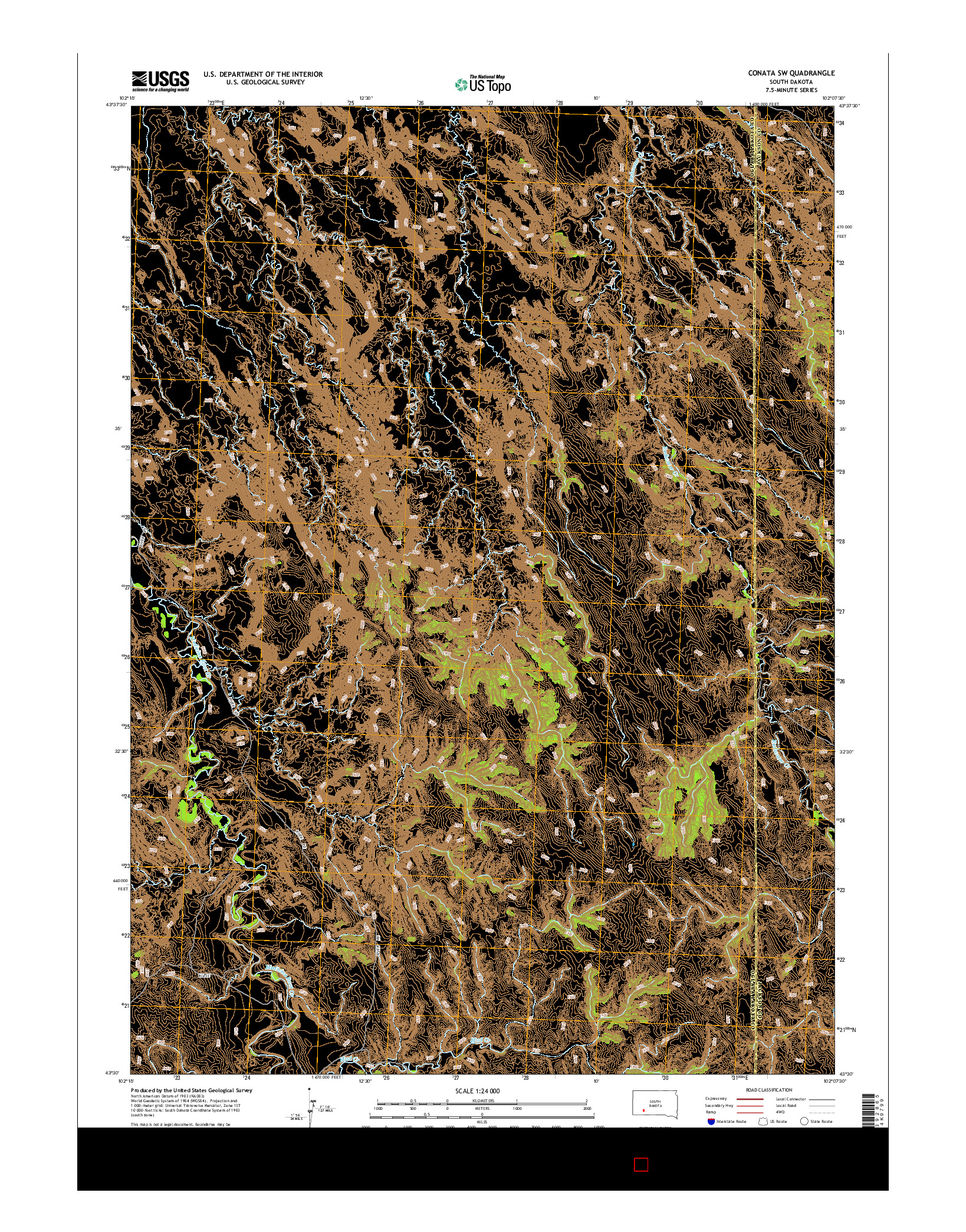 USGS US TOPO 7.5-MINUTE MAP FOR CONATA SW, SD 2015
