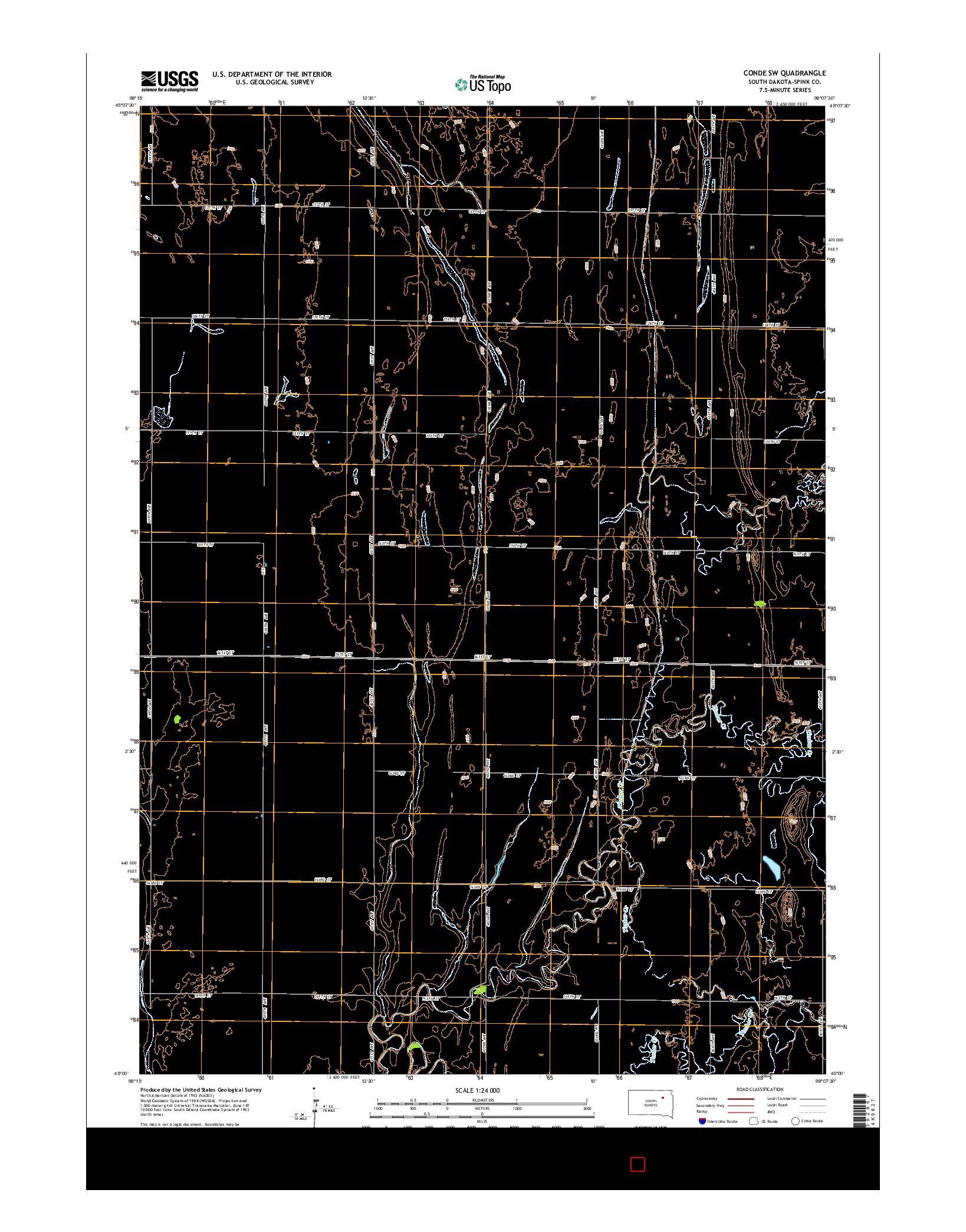 USGS US TOPO 7.5-MINUTE MAP FOR CONDE SW, SD 2015