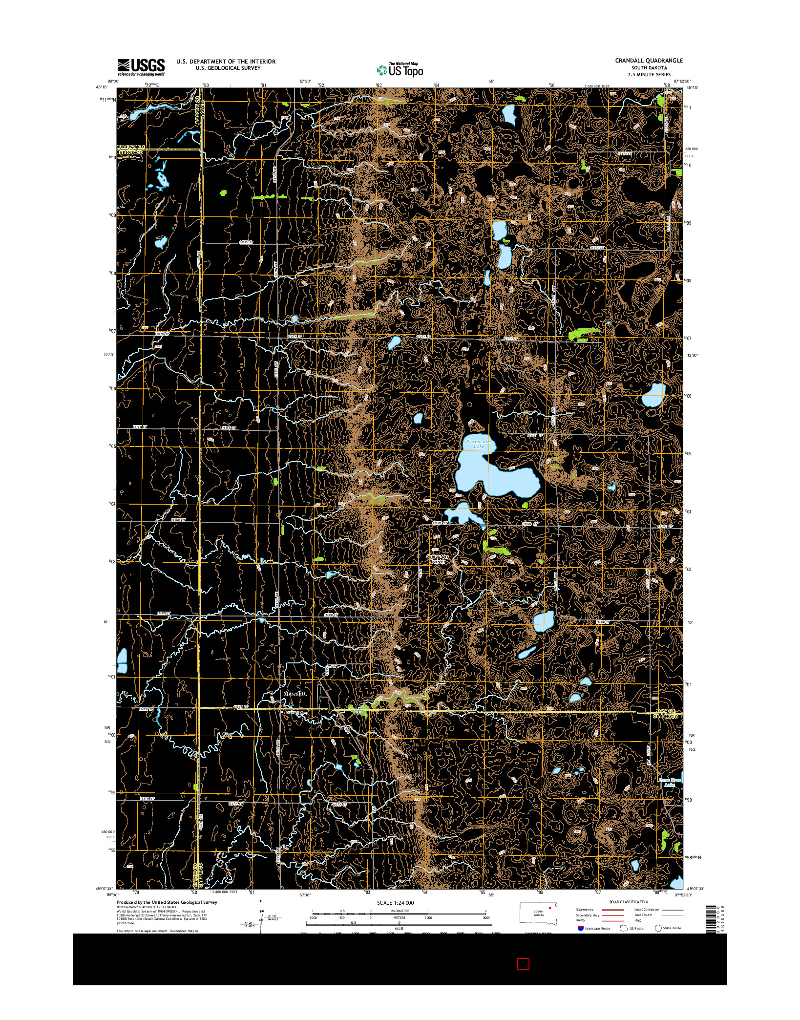 USGS US TOPO 7.5-MINUTE MAP FOR CRANDALL, SD 2015
