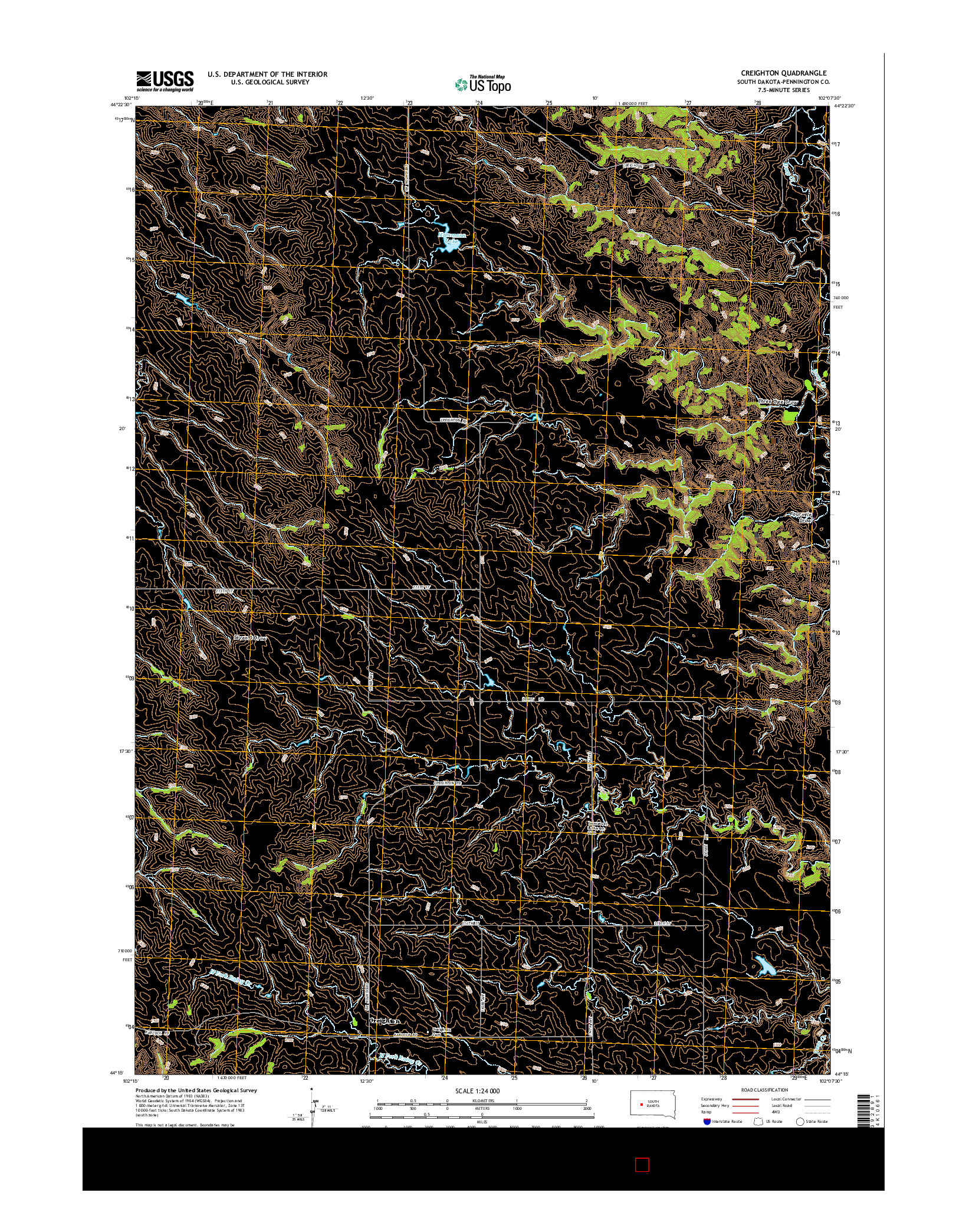 USGS US TOPO 7.5-MINUTE MAP FOR CREIGHTON, SD 2015