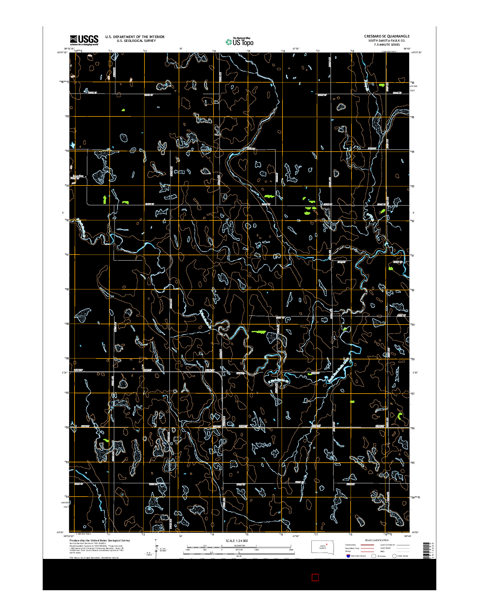 USGS US TOPO 7.5-MINUTE MAP FOR CRESBARD SE, SD 2015