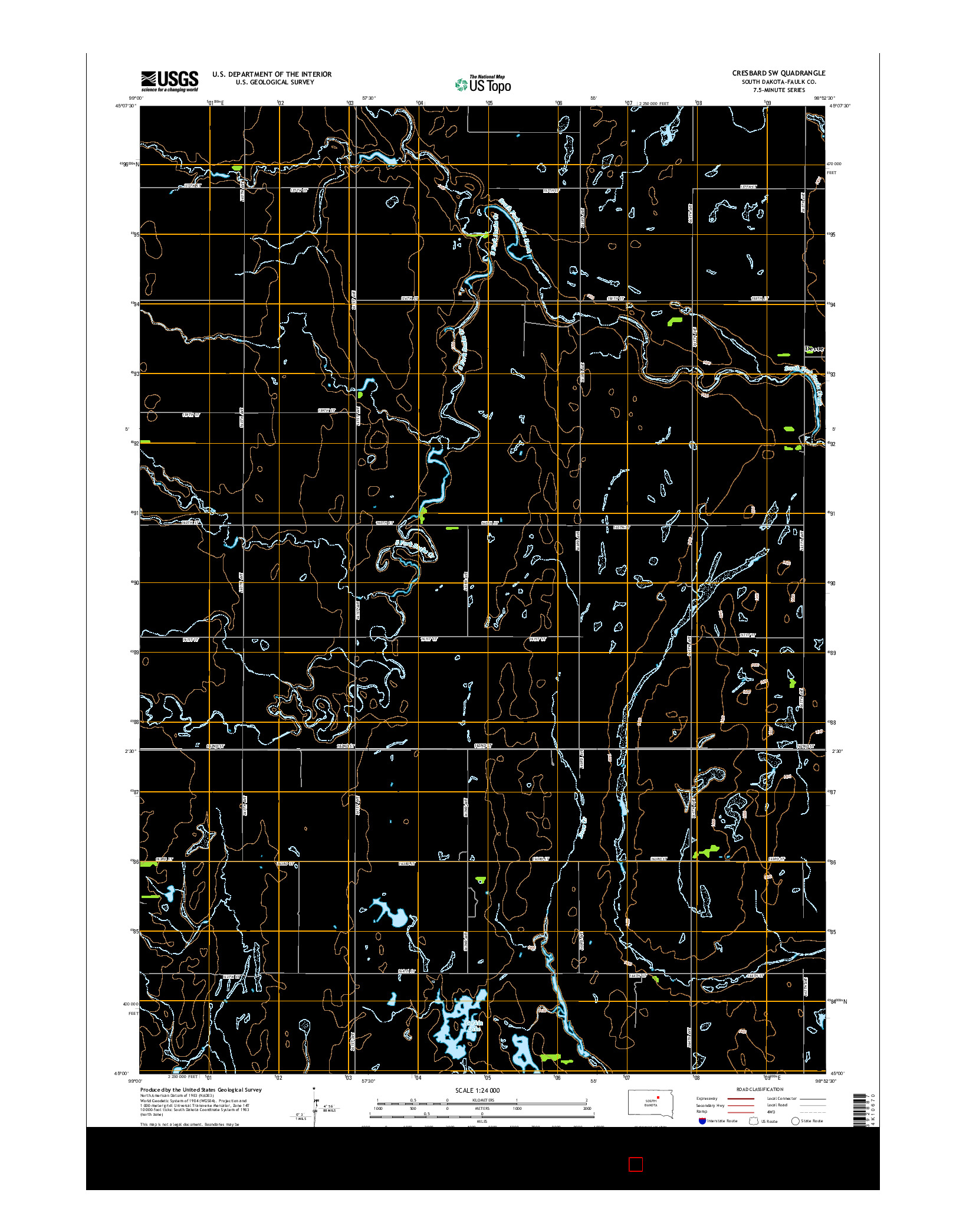 USGS US TOPO 7.5-MINUTE MAP FOR CRESBARD SW, SD 2015