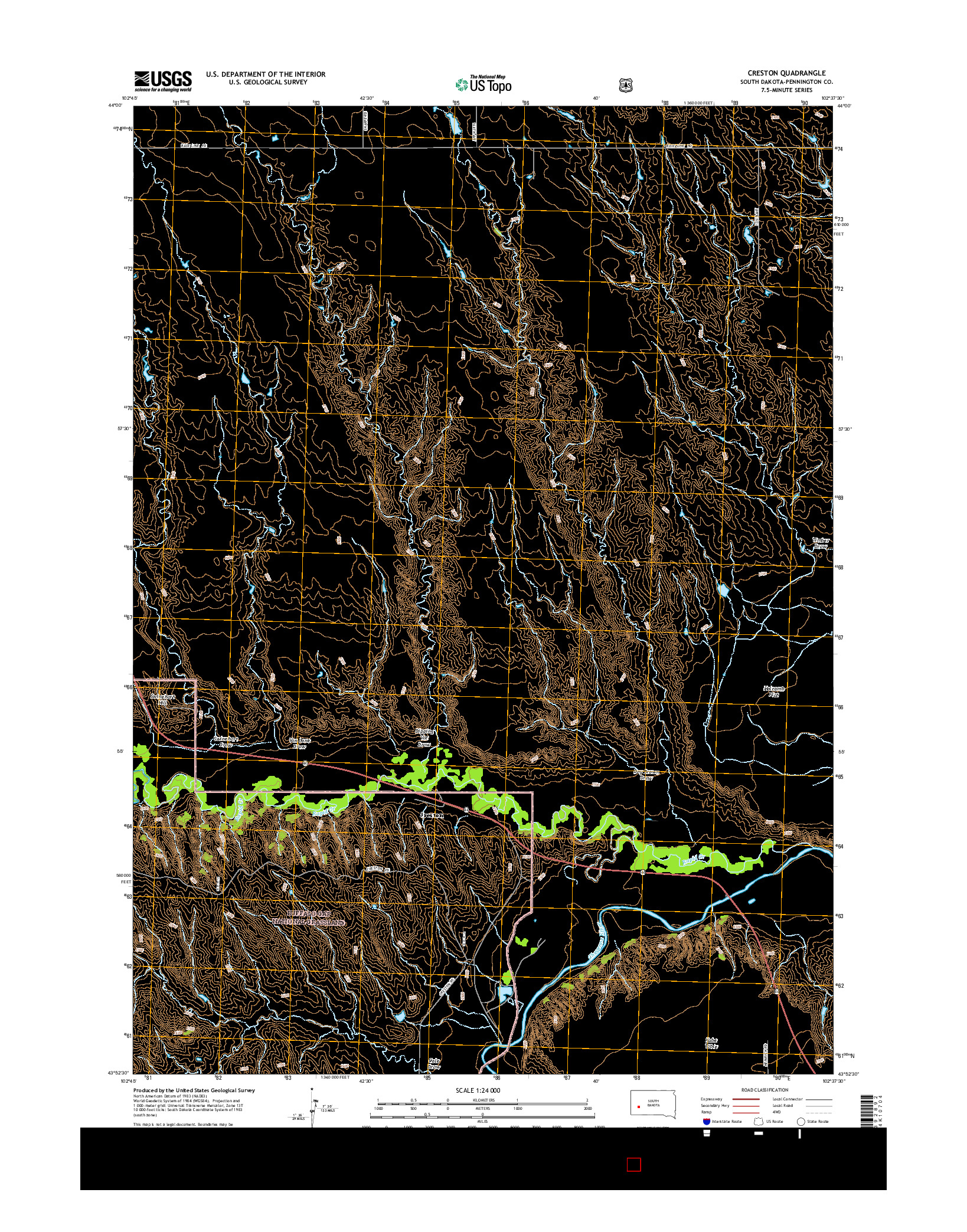 USGS US TOPO 7.5-MINUTE MAP FOR CRESTON, SD 2015