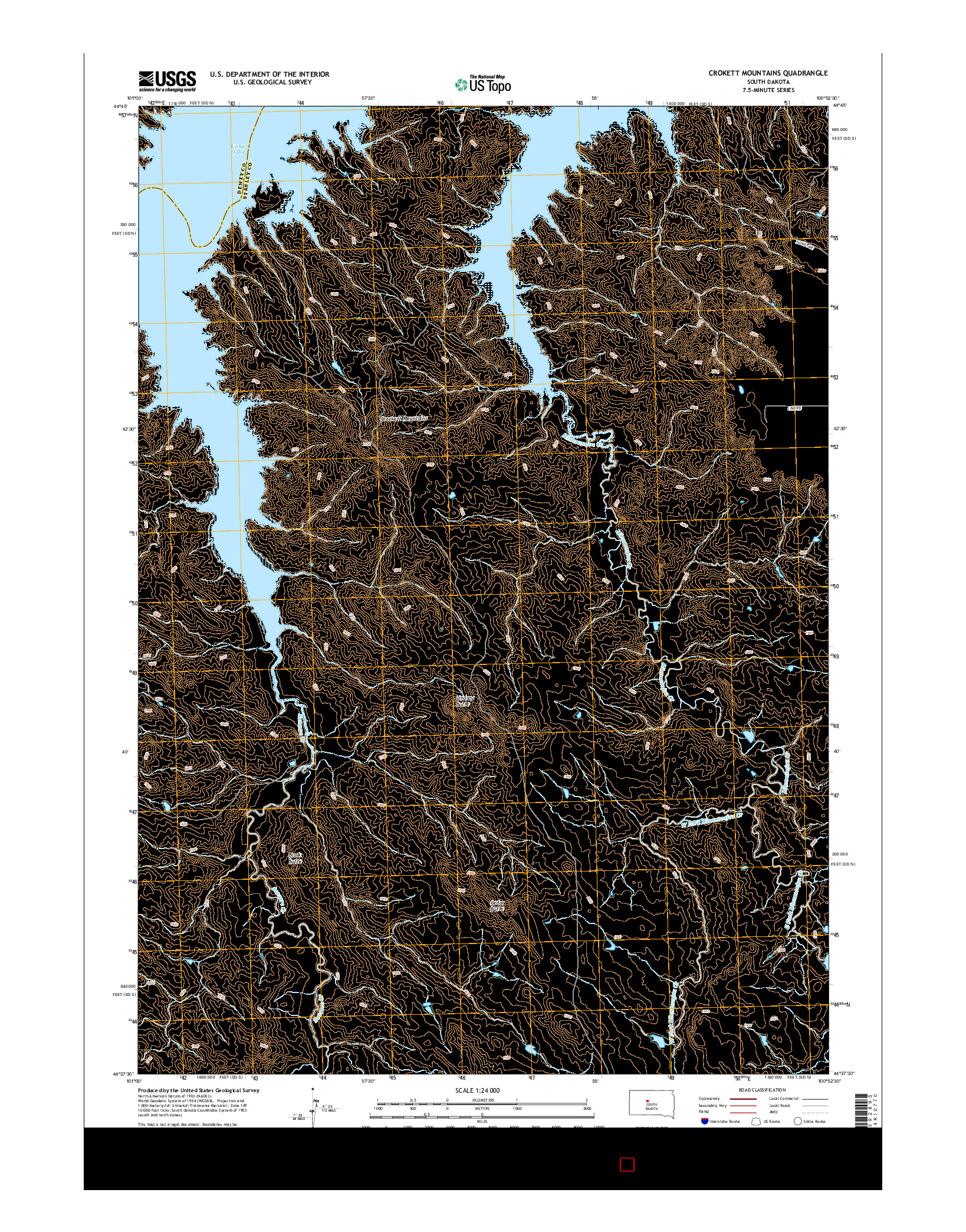 USGS US TOPO 7.5-MINUTE MAP FOR CROKETT MOUNTAINS, SD 2015