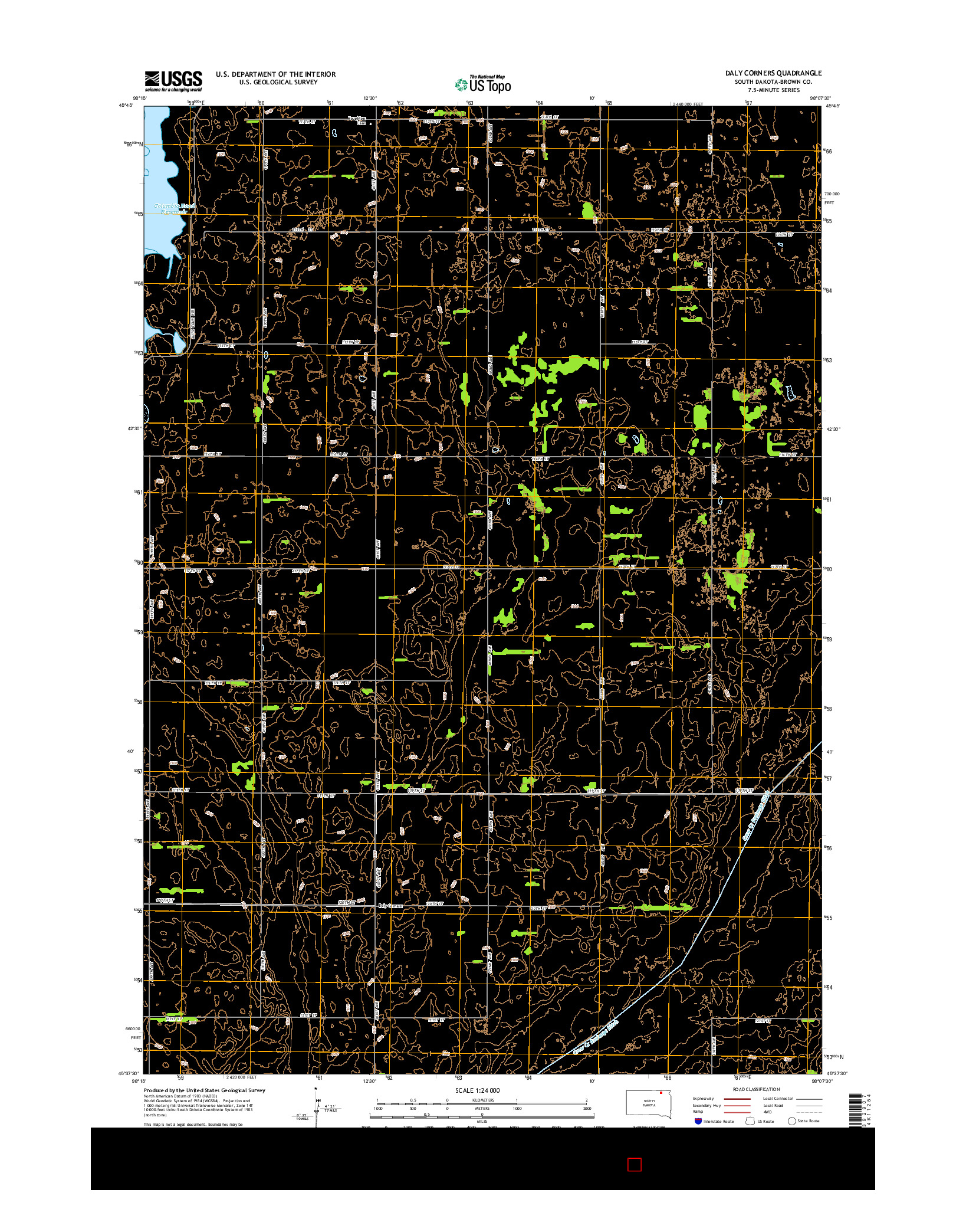 USGS US TOPO 7.5-MINUTE MAP FOR DALY CORNERS, SD 2015