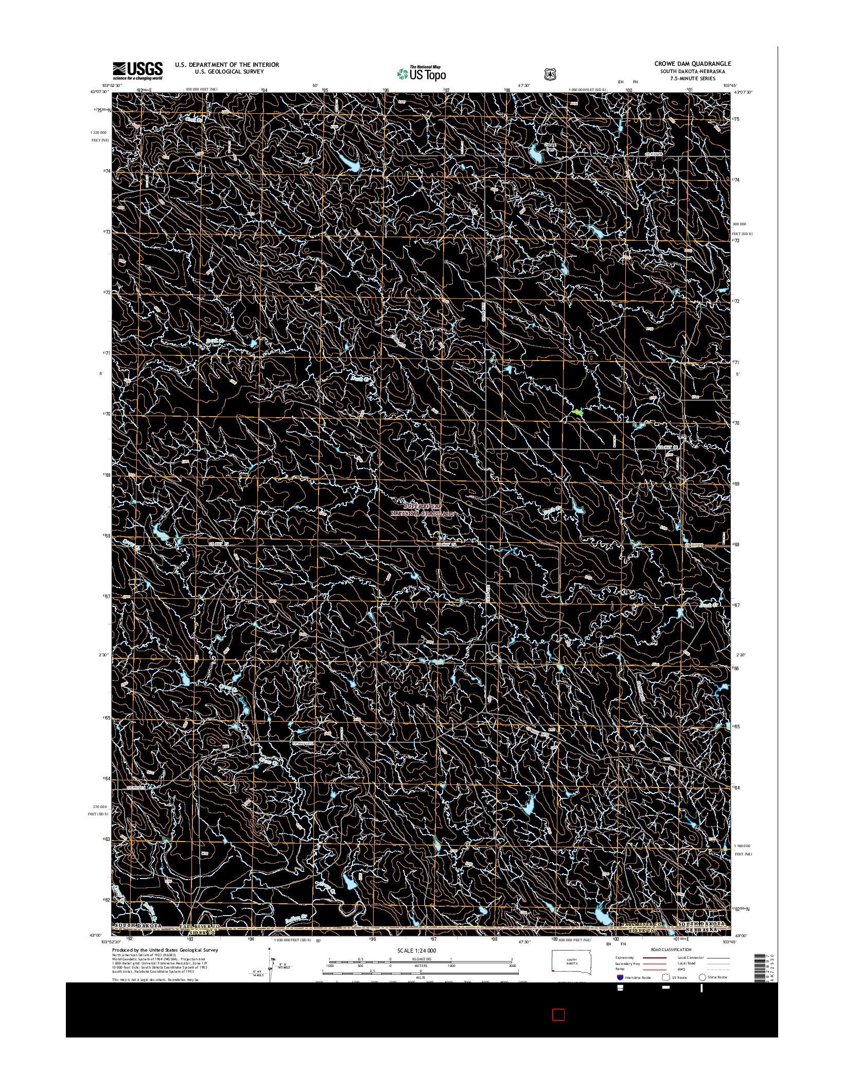 USGS US TOPO 7.5-MINUTE MAP FOR CROWE DAM, SD-NE 2015