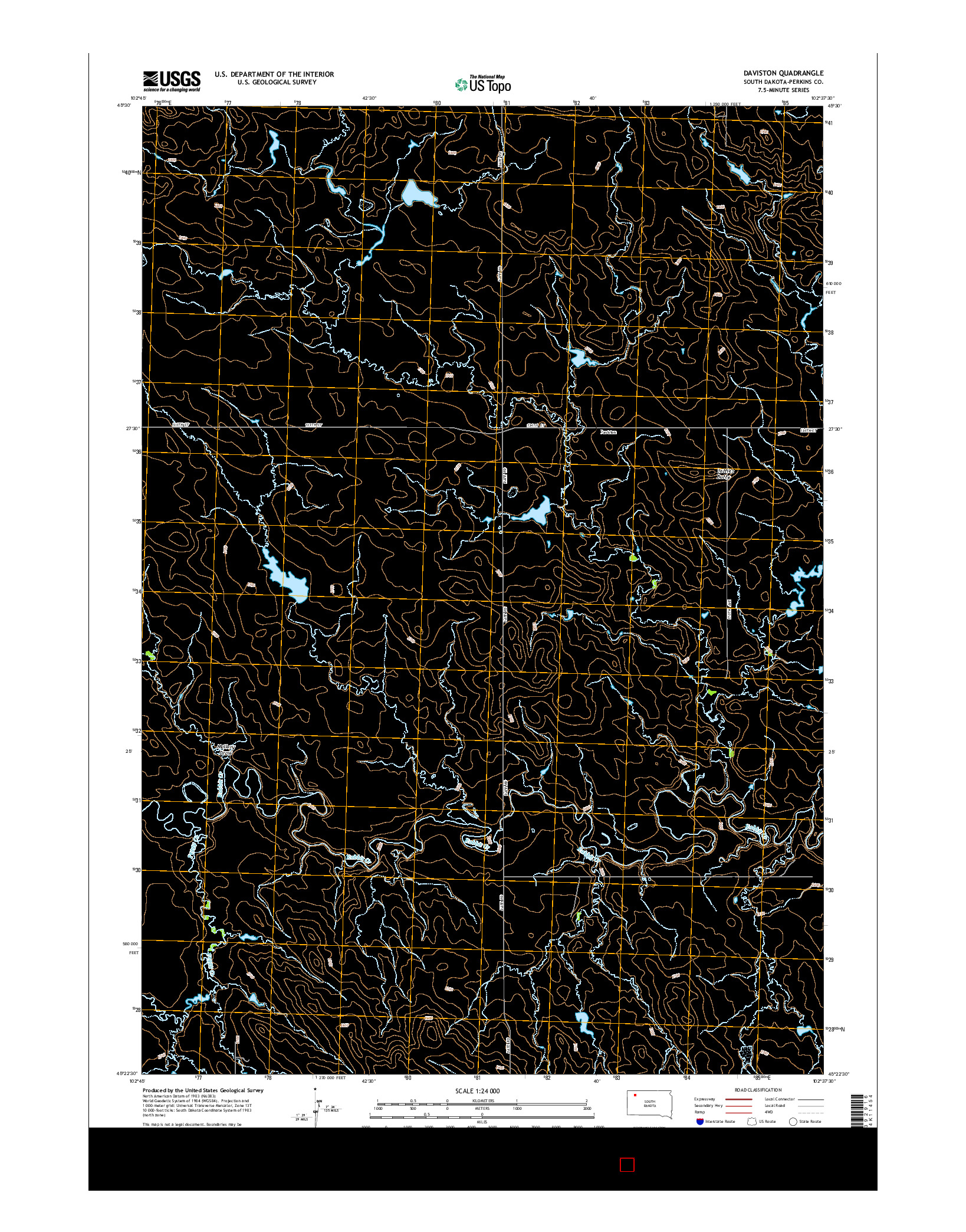 USGS US TOPO 7.5-MINUTE MAP FOR DAVISTON, SD 2015