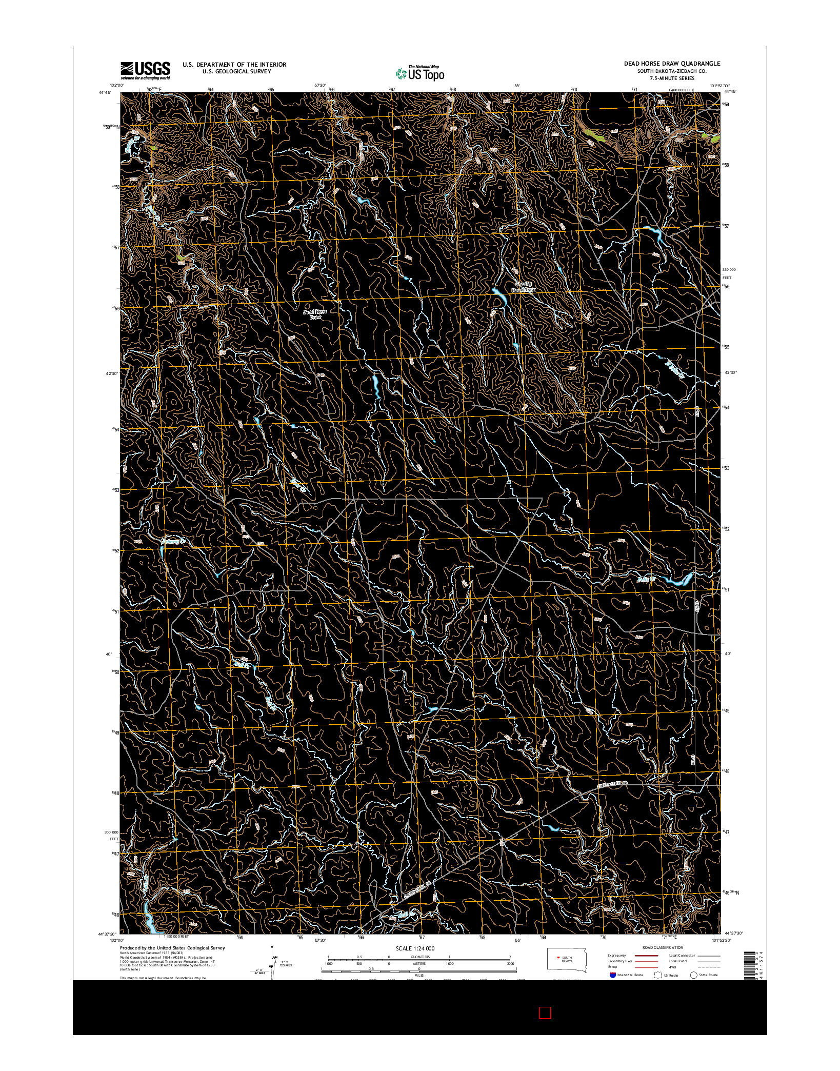 USGS US TOPO 7.5-MINUTE MAP FOR DEAD HORSE DRAW, SD 2015