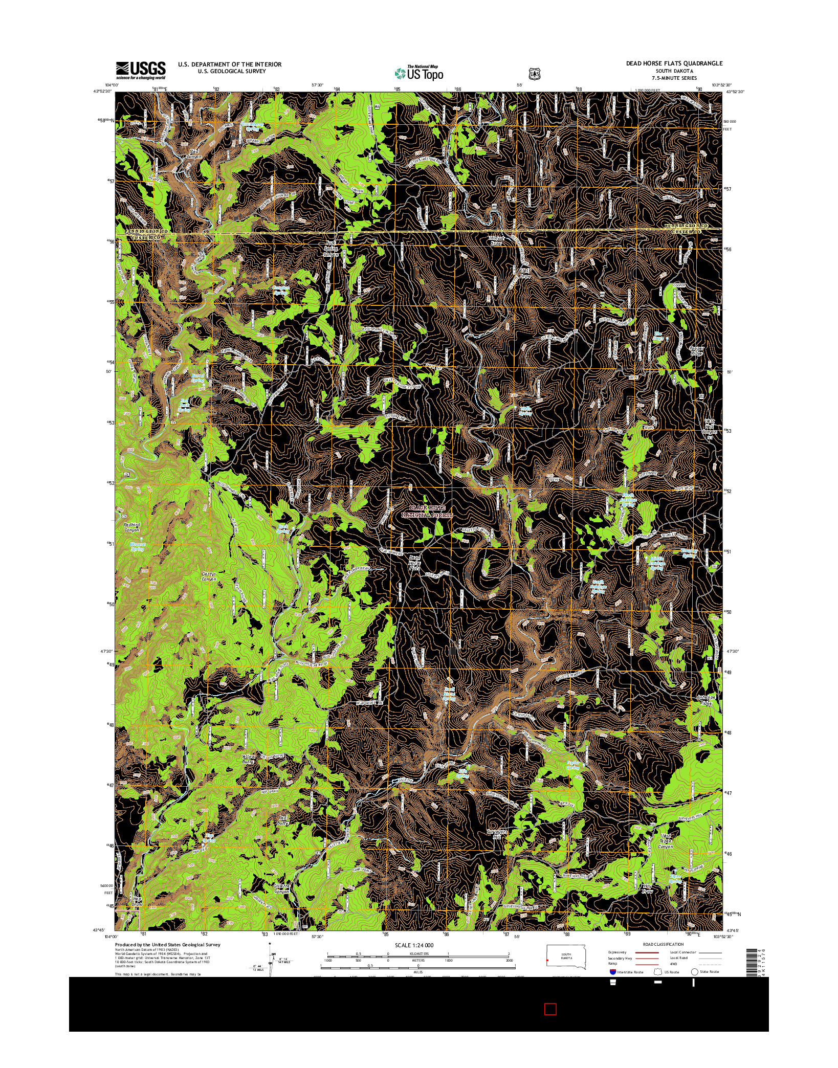 USGS US TOPO 7.5-MINUTE MAP FOR DEAD HORSE FLATS, SD 2015