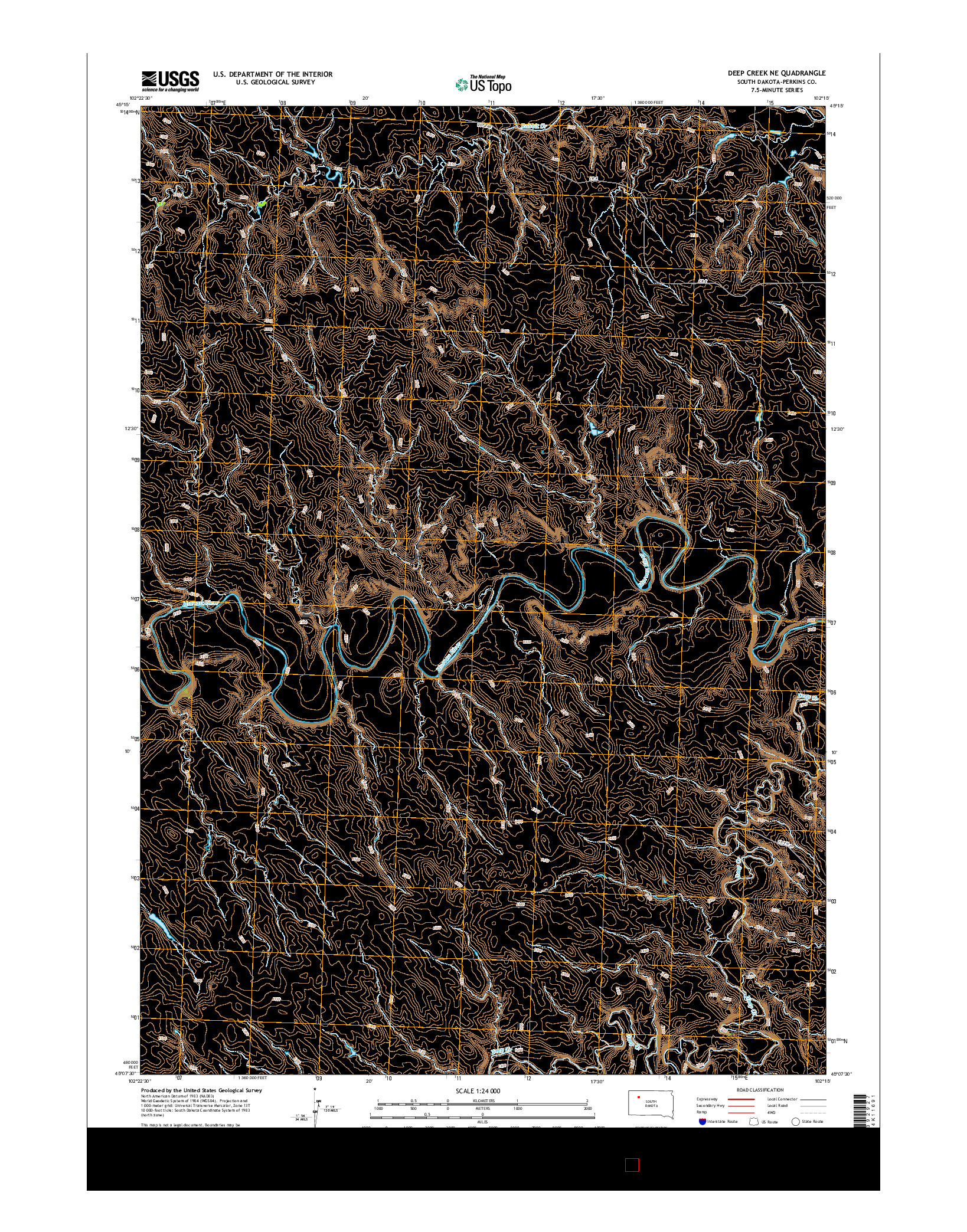 USGS US TOPO 7.5-MINUTE MAP FOR DEEP CREEK NE, SD 2015