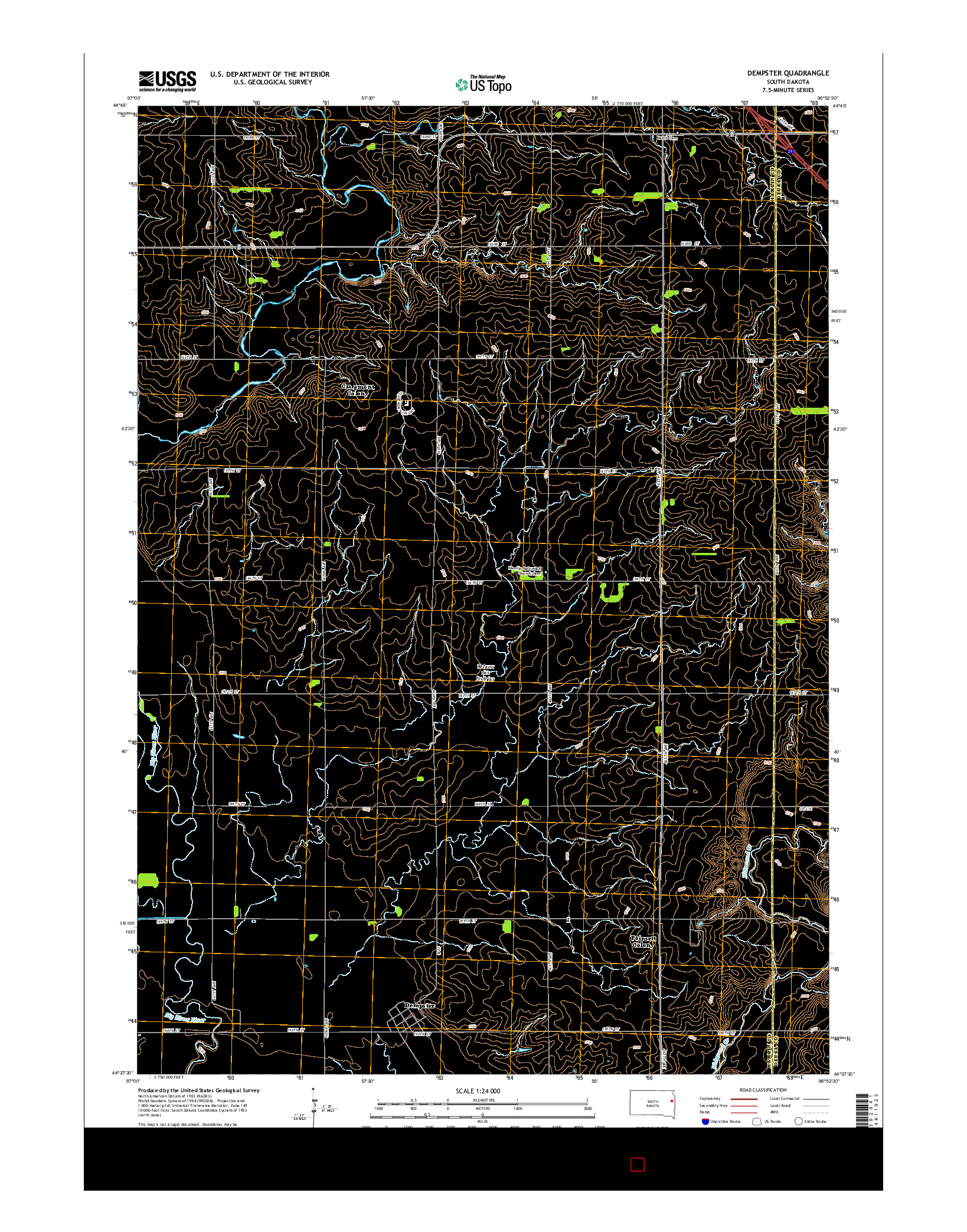 USGS US TOPO 7.5-MINUTE MAP FOR DEMPSTER, SD 2015