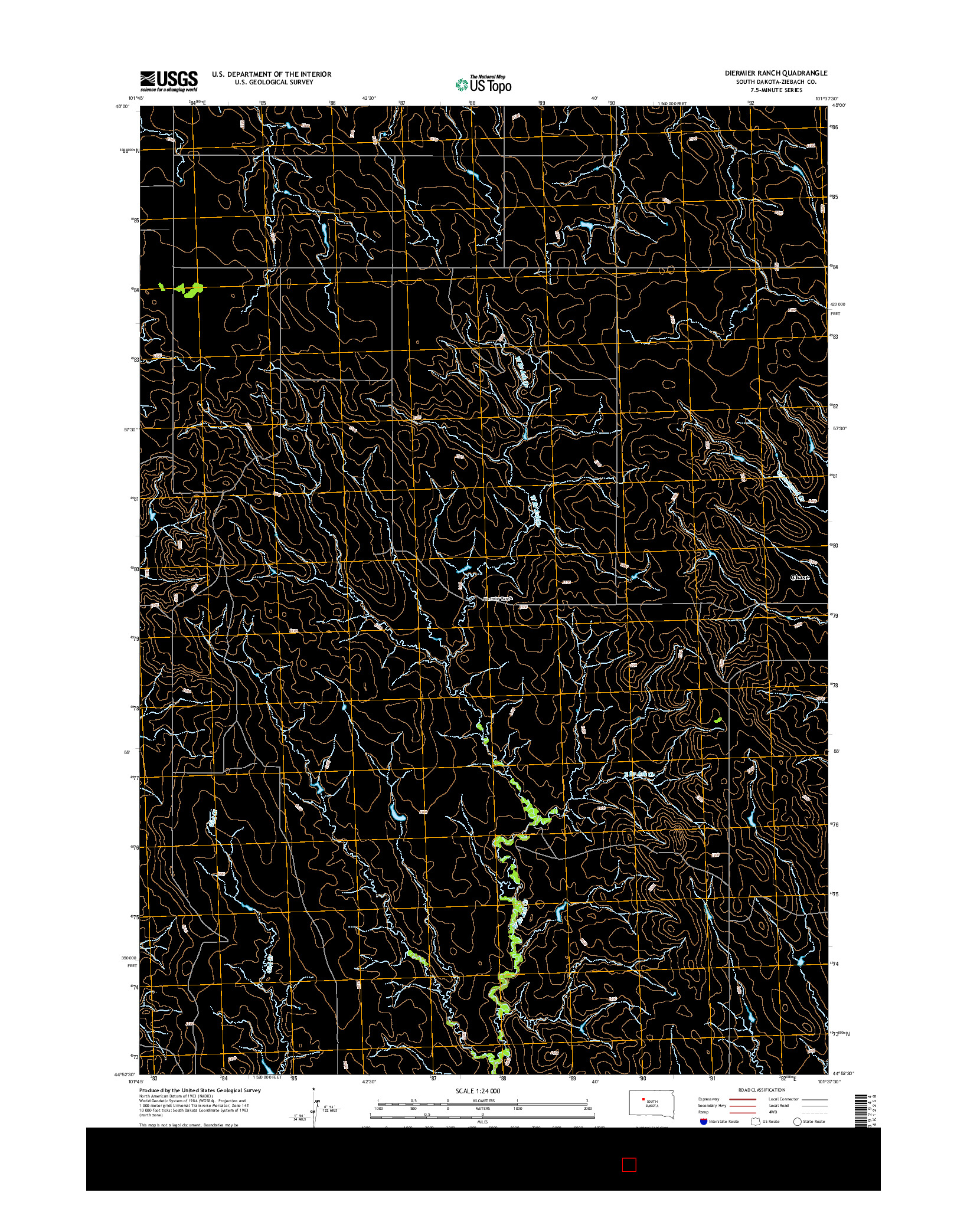 USGS US TOPO 7.5-MINUTE MAP FOR DIERMIER RANCH, SD 2015