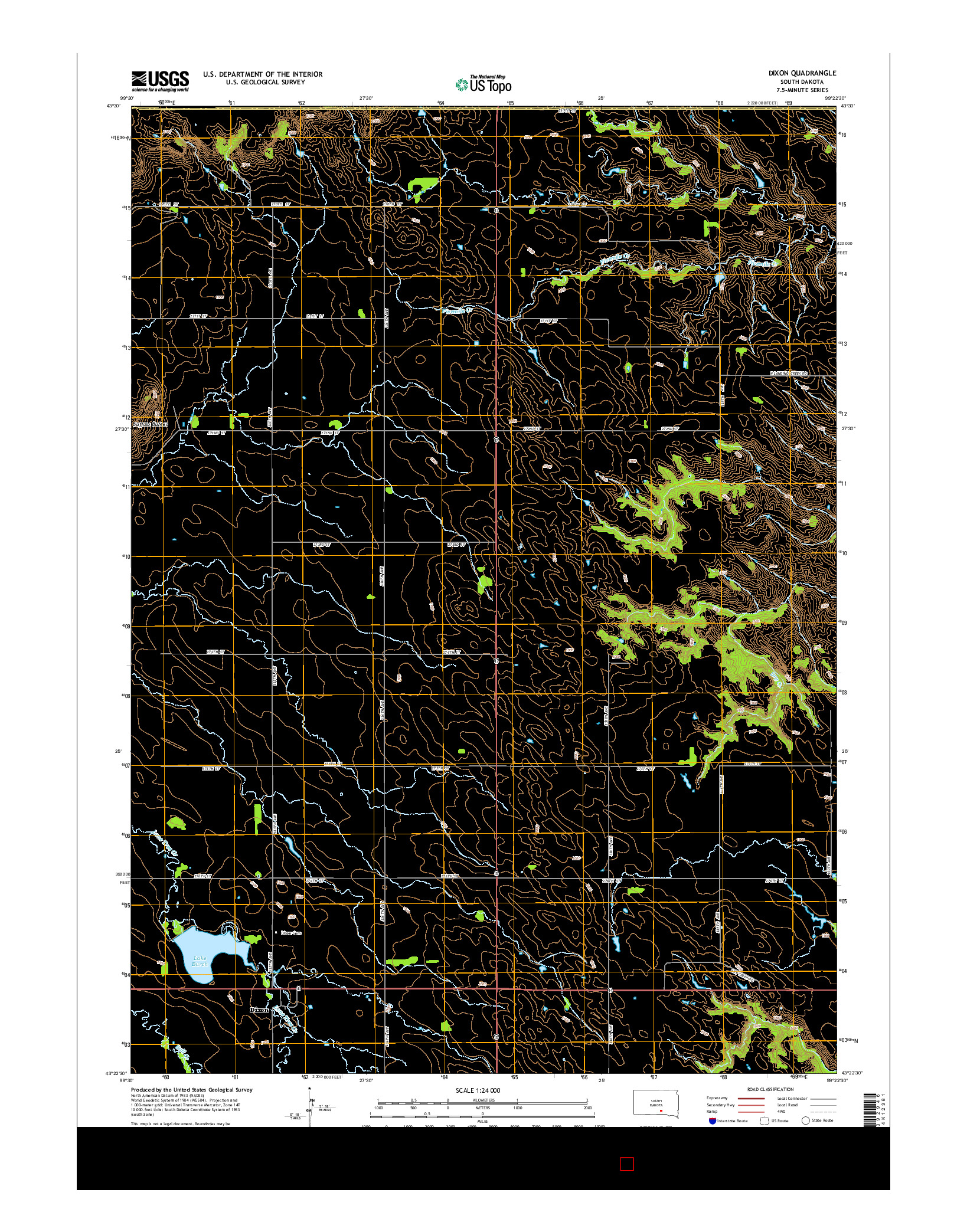 USGS US TOPO 7.5-MINUTE MAP FOR DIXON, SD 2015