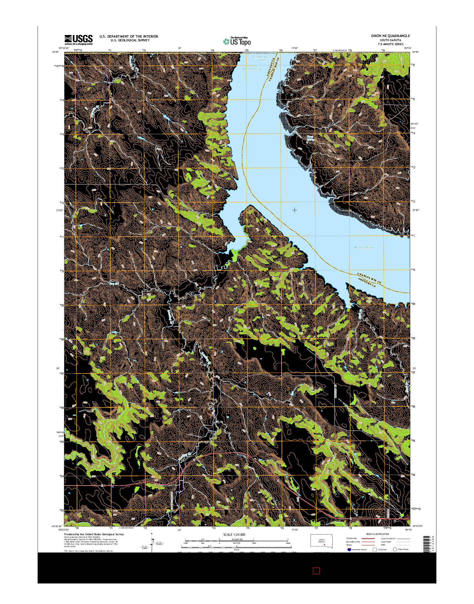 USGS US TOPO 7.5-MINUTE MAP FOR DIXON NE, SD 2015