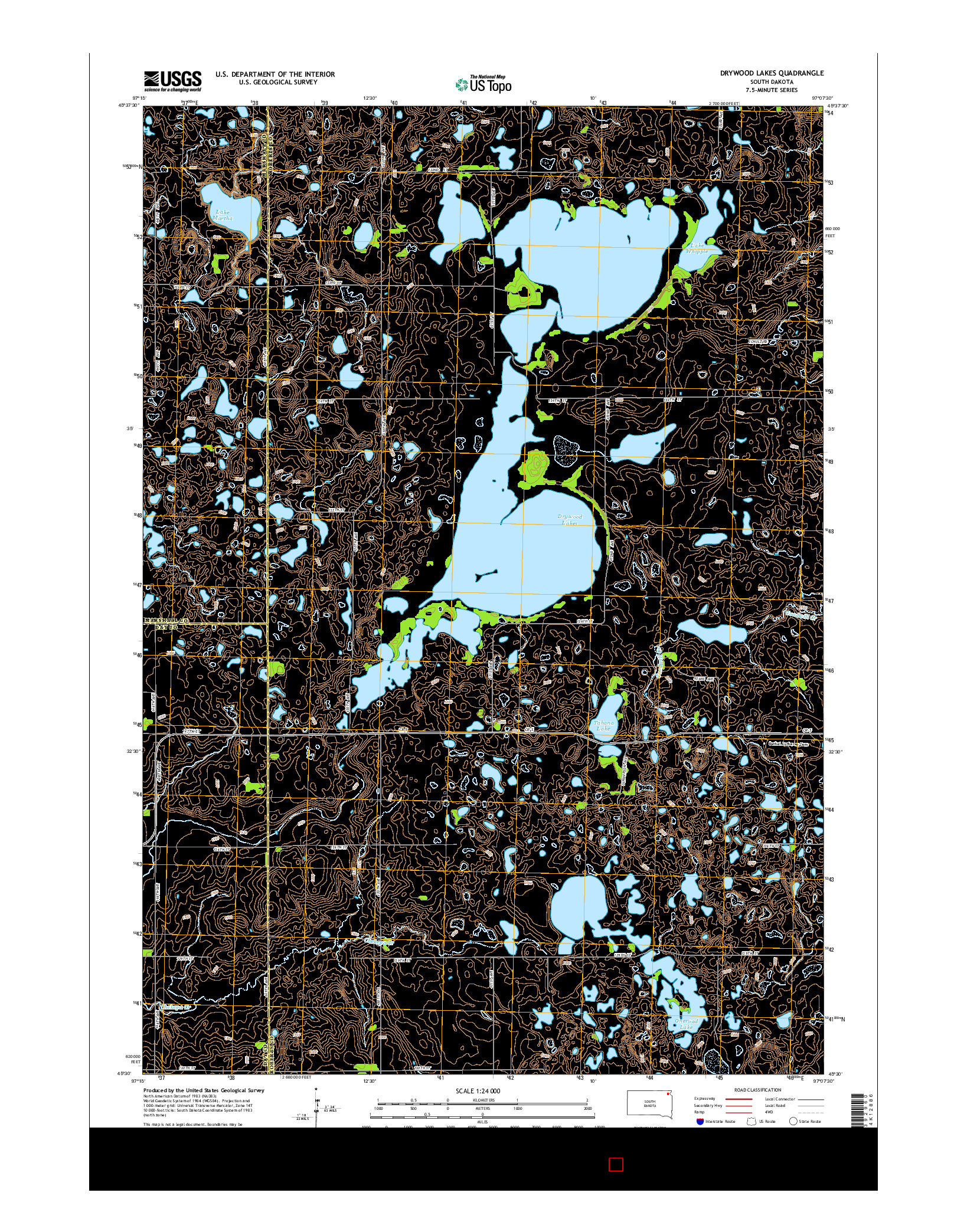 USGS US TOPO 7.5-MINUTE MAP FOR DRYWOOD LAKES, SD 2015