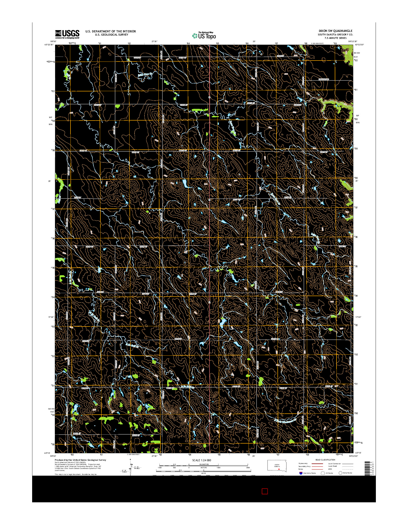 USGS US TOPO 7.5-MINUTE MAP FOR DIXON SW, SD 2015