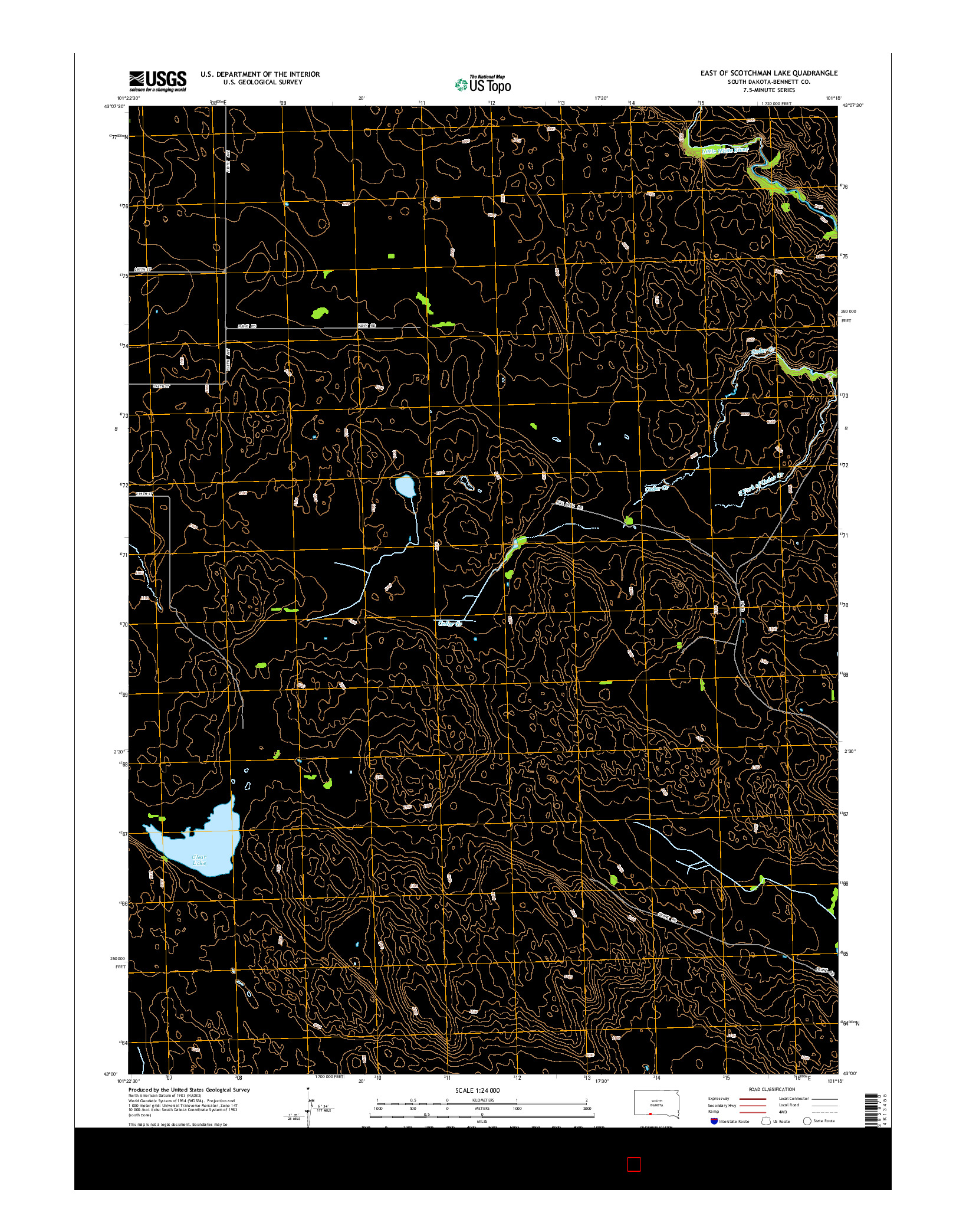 USGS US TOPO 7.5-MINUTE MAP FOR EAST OF SCOTCHMAN LAKE, SD 2015