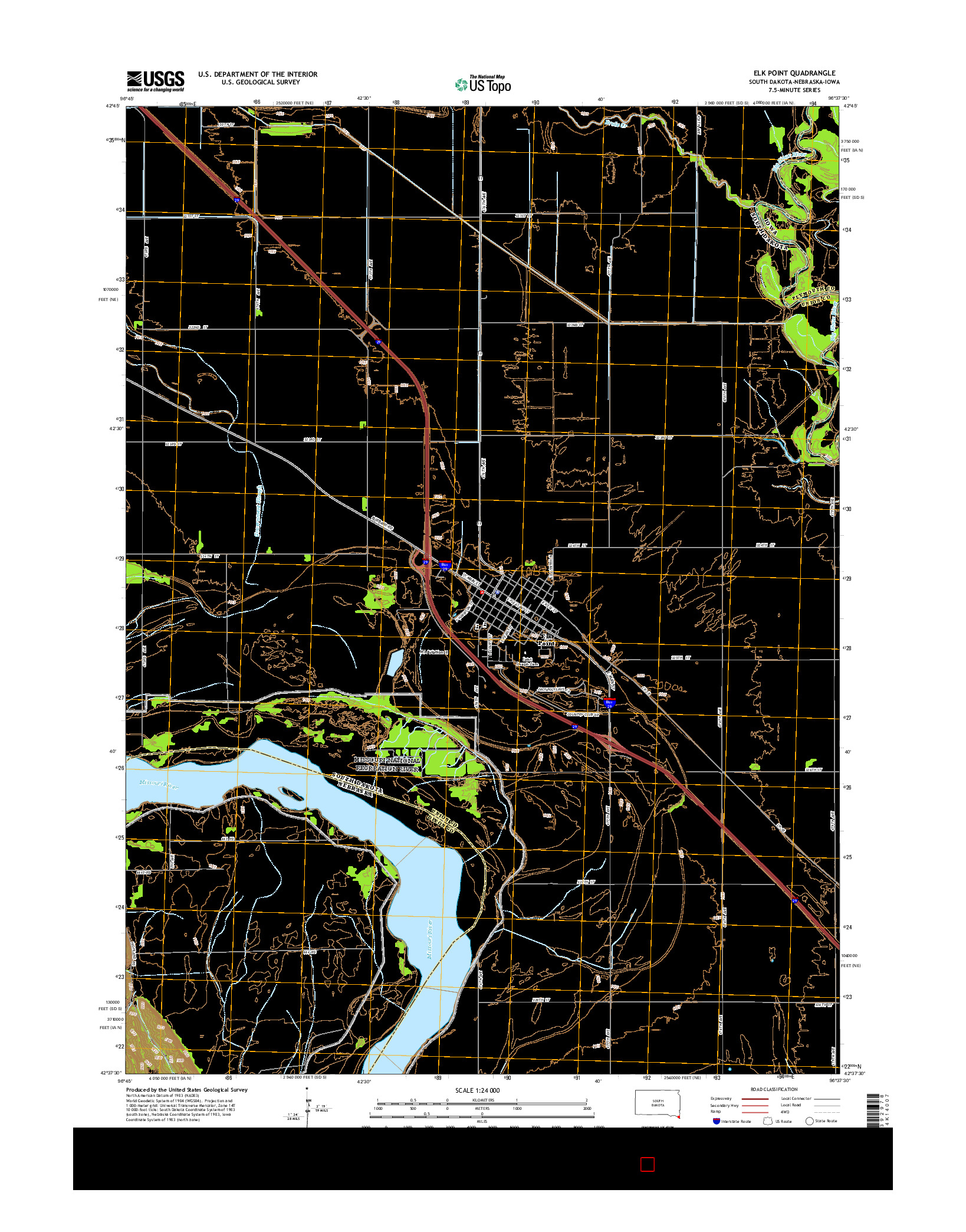 USGS US TOPO 7.5-MINUTE MAP FOR ELK POINT, SD-NE-IA 2015