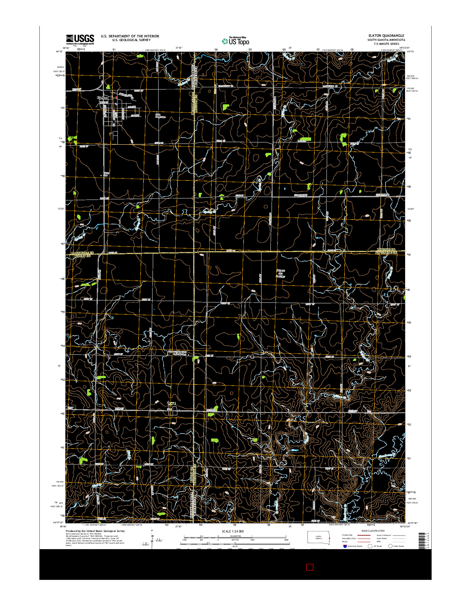 USGS US TOPO 7.5-MINUTE MAP FOR ELKTON, SD-MN 2015