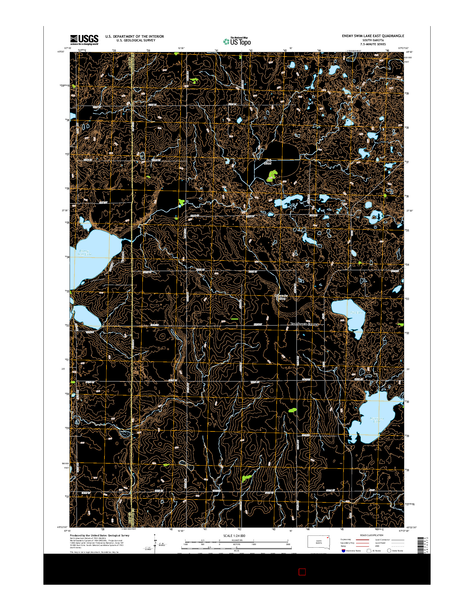 USGS US TOPO 7.5-MINUTE MAP FOR ENEMY SWIM LAKE EAST, SD 2015