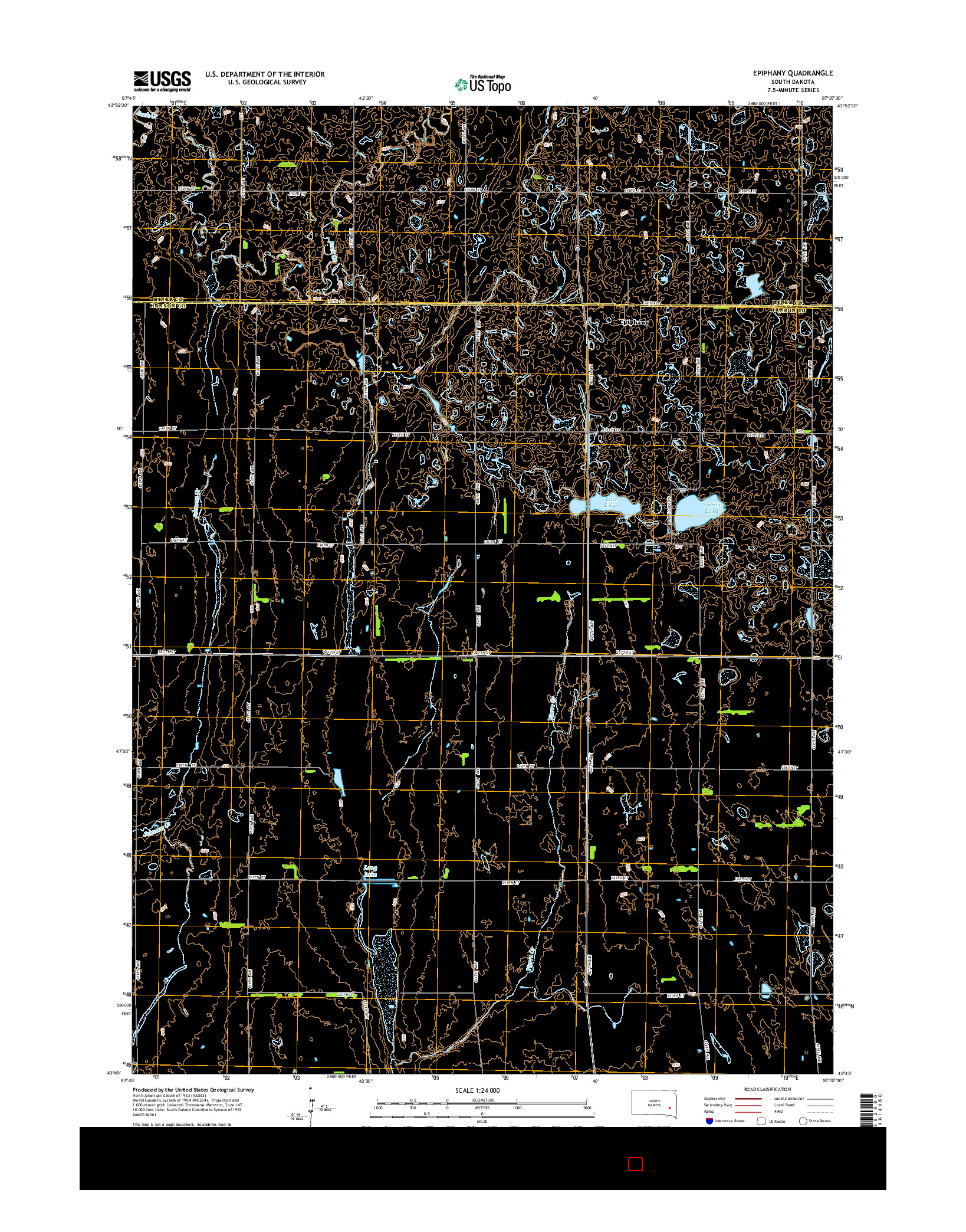 USGS US TOPO 7.5-MINUTE MAP FOR EPIPHANY, SD 2015