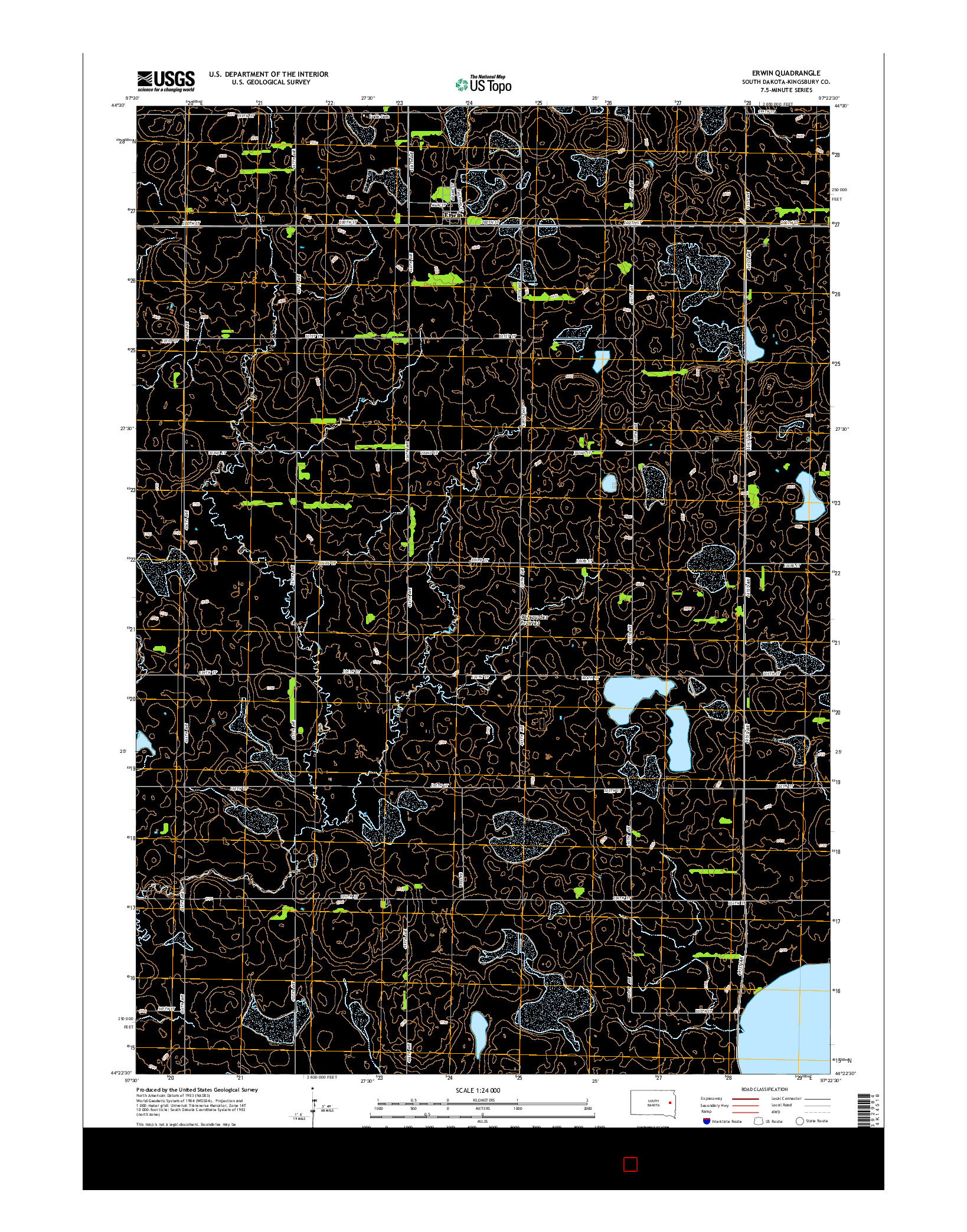 USGS US TOPO 7.5-MINUTE MAP FOR ERWIN, SD 2015