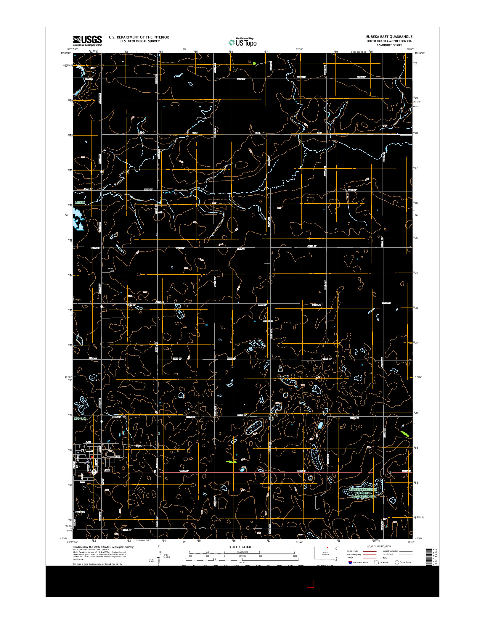 USGS US TOPO 7.5-MINUTE MAP FOR EUREKA EAST, SD 2015