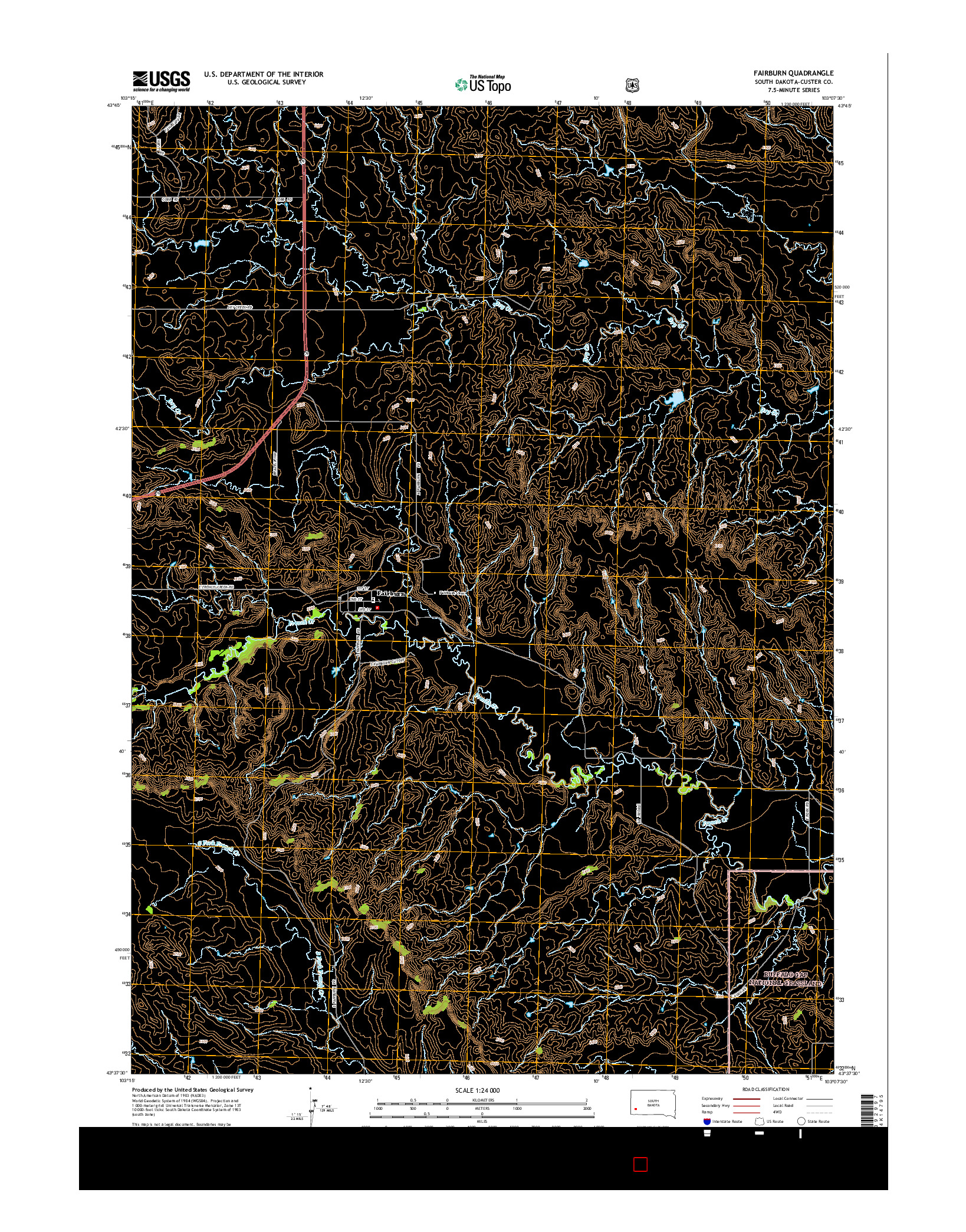 USGS US TOPO 7.5-MINUTE MAP FOR FAIRBURN, SD 2015