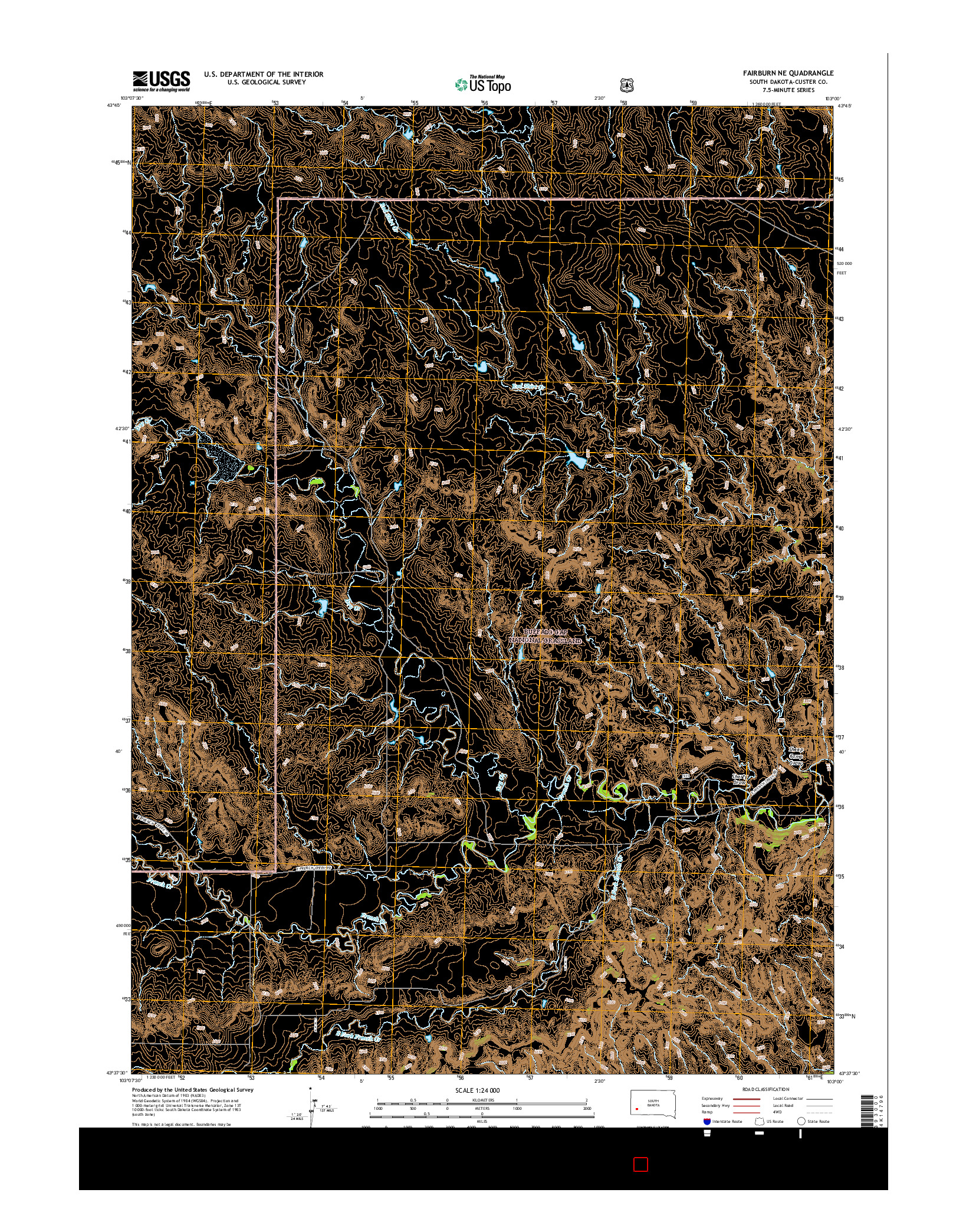 USGS US TOPO 7.5-MINUTE MAP FOR FAIRBURN NE, SD 2015