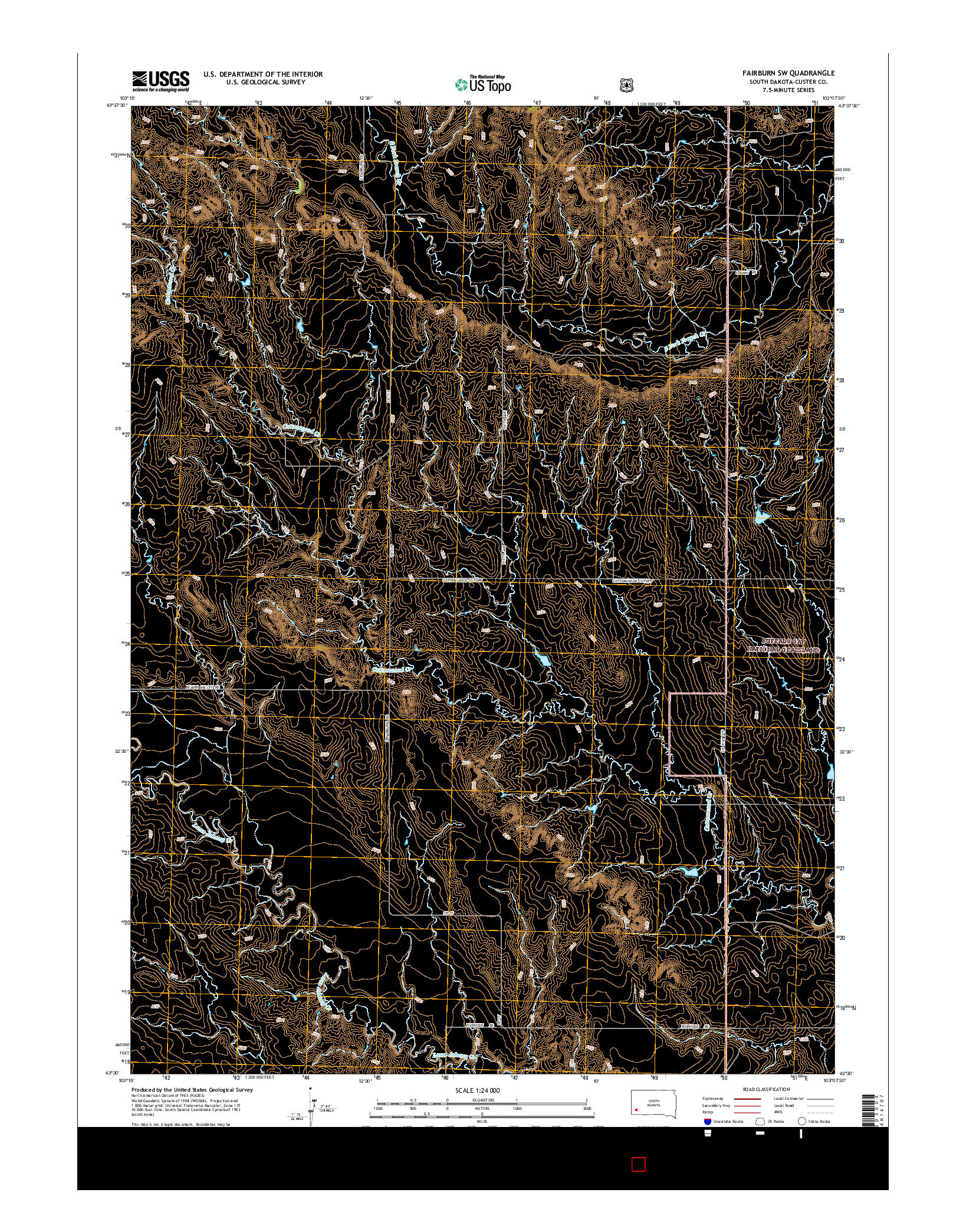 USGS US TOPO 7.5-MINUTE MAP FOR FAIRBURN SW, SD 2015