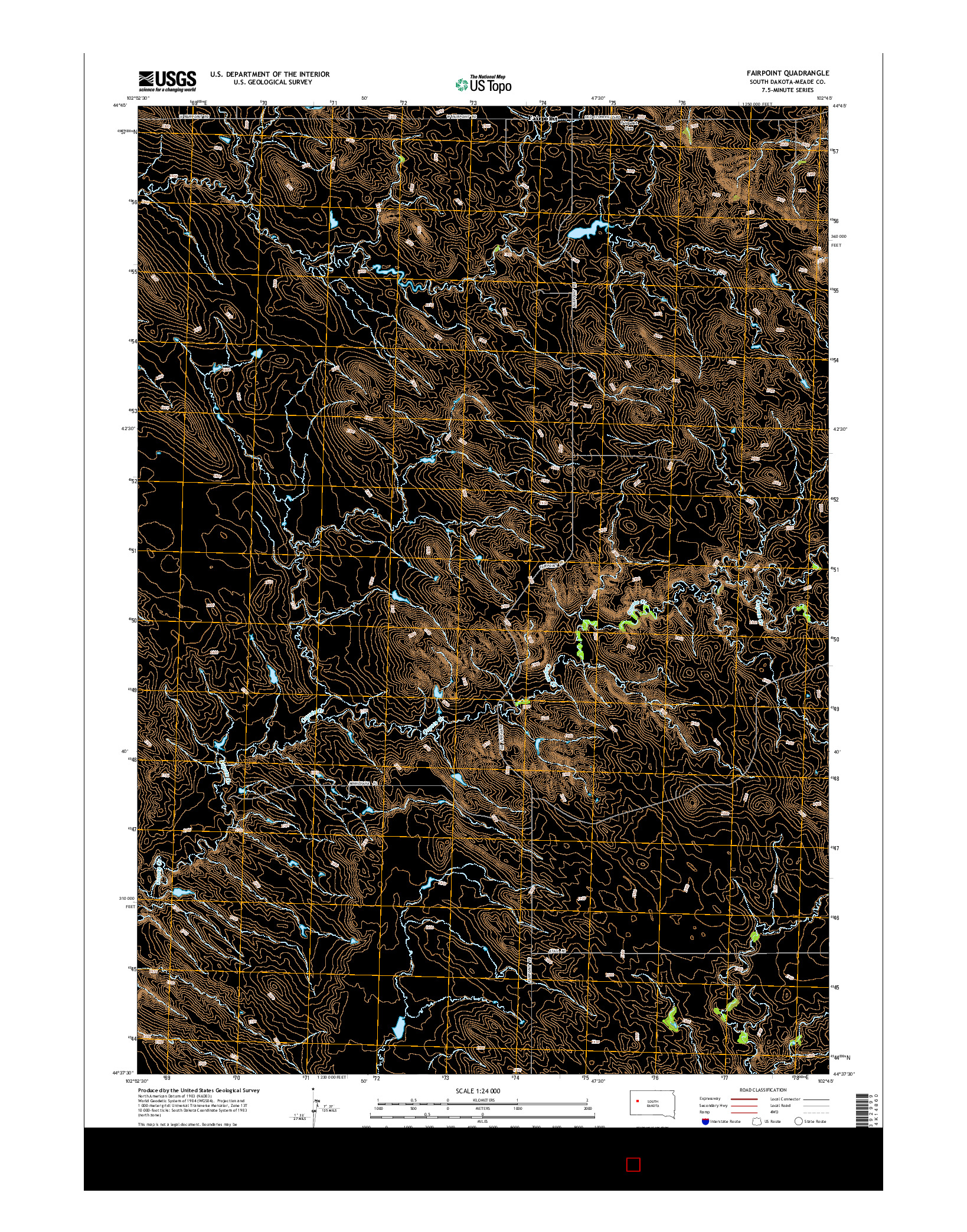 USGS US TOPO 7.5-MINUTE MAP FOR FAIRPOINT, SD 2015