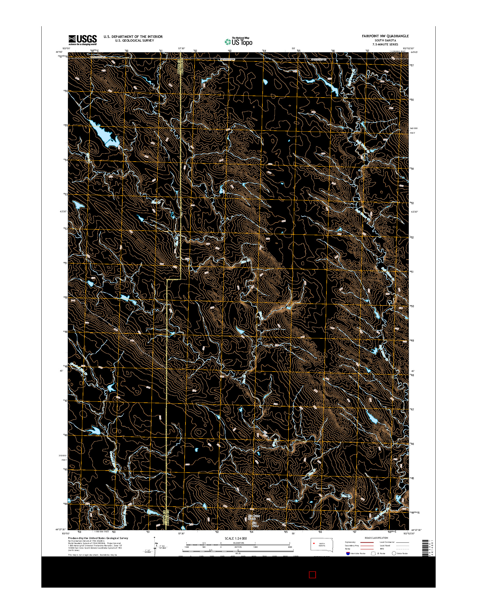 USGS US TOPO 7.5-MINUTE MAP FOR FAIRPOINT NW, SD 2015