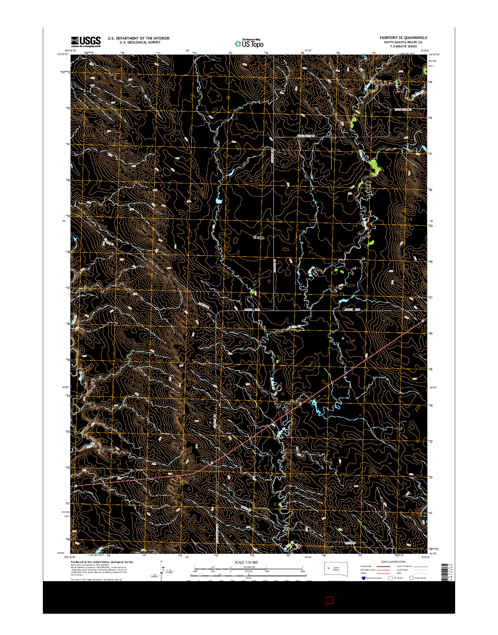 USGS US TOPO 7.5-MINUTE MAP FOR FAIRPOINT SE, SD 2015