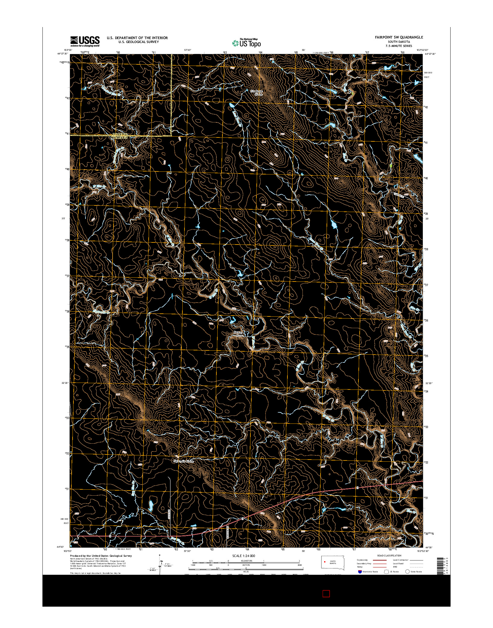 USGS US TOPO 7.5-MINUTE MAP FOR FAIRPOINT SW, SD 2015