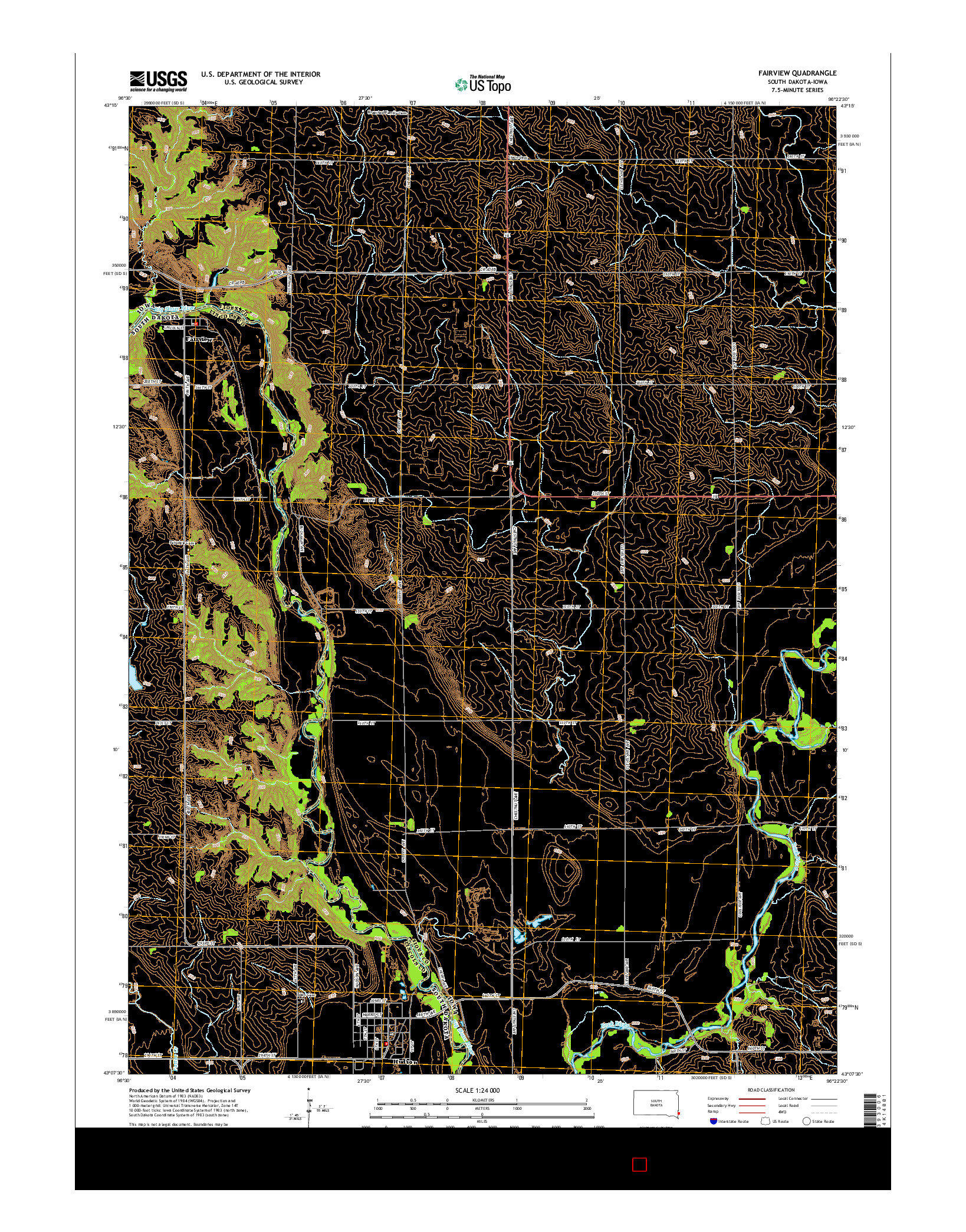 USGS US TOPO 7.5-MINUTE MAP FOR FAIRVIEW, SD-IA 2015