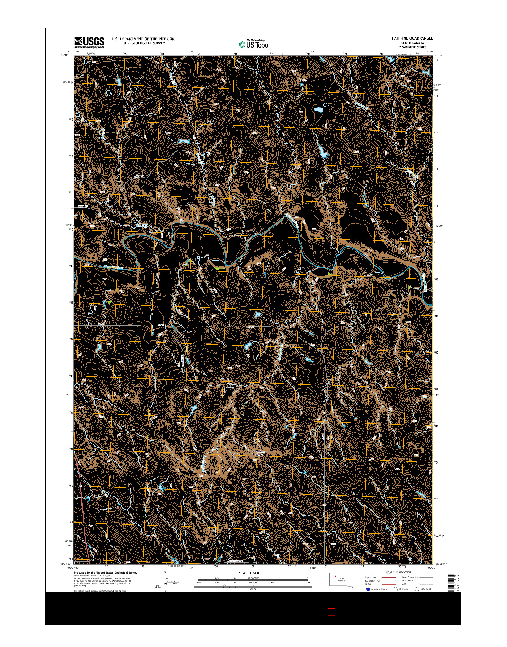 USGS US TOPO 7.5-MINUTE MAP FOR FAITH NE, SD 2015