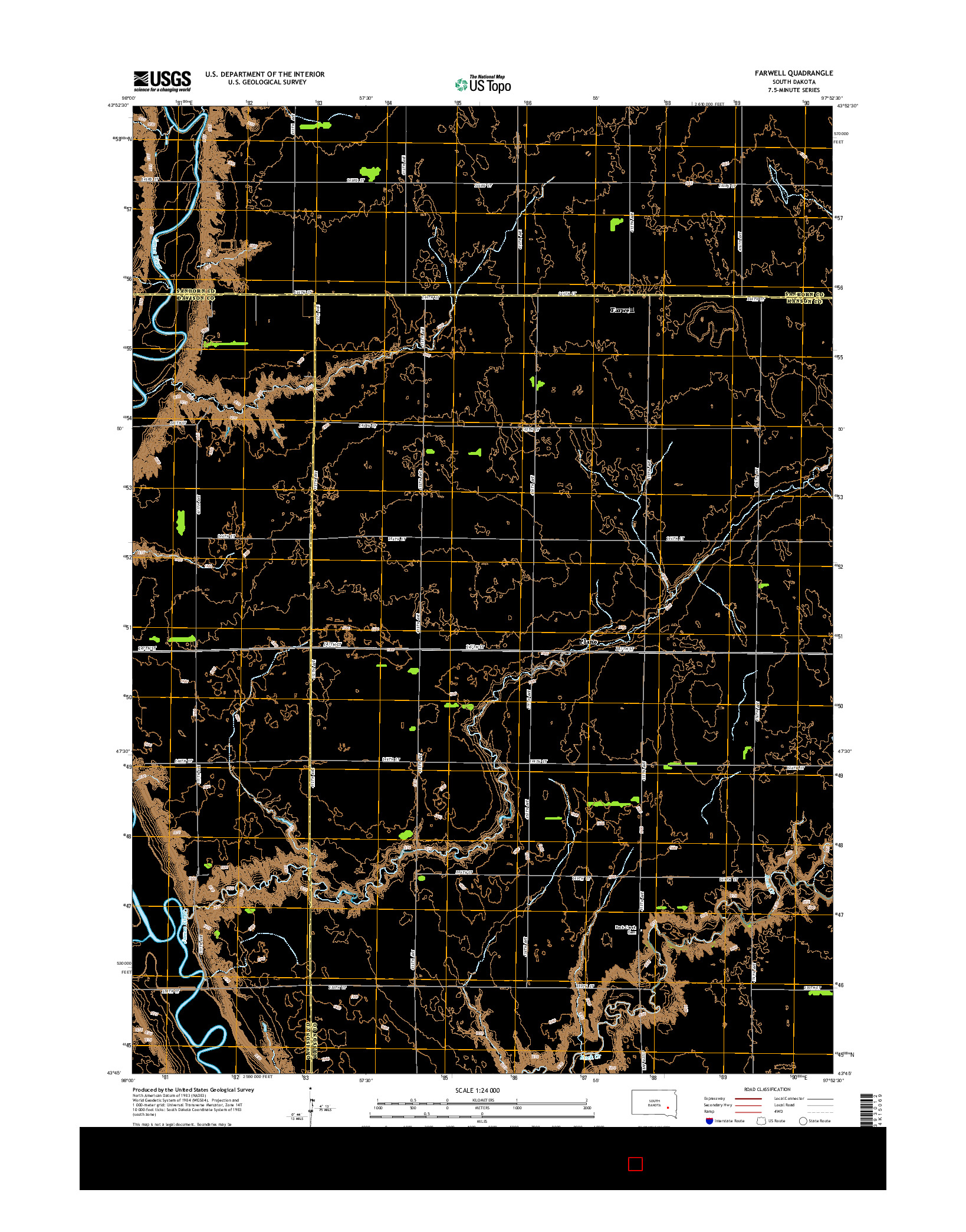 USGS US TOPO 7.5-MINUTE MAP FOR FARWELL, SD 2015