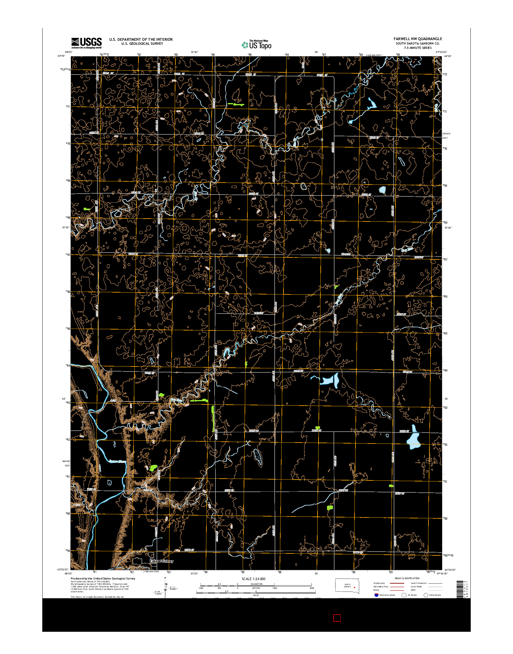 USGS US TOPO 7.5-MINUTE MAP FOR FARWELL NW, SD 2015